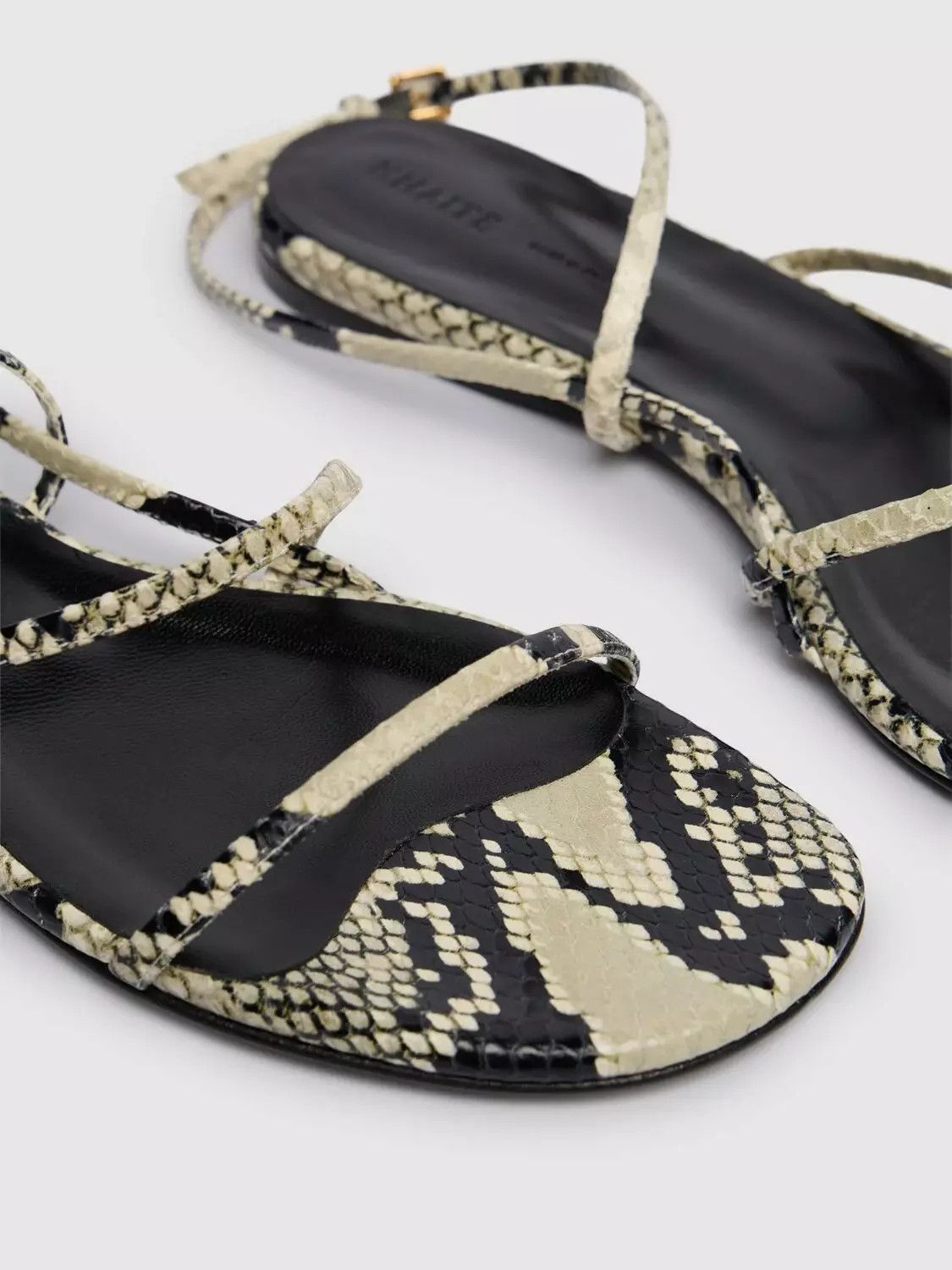 KHAITE KHAITE Loop Embossed Leather Flat Sandals New/Auth Size US 7.5 / IT 37.5 - 3 Thumbnail