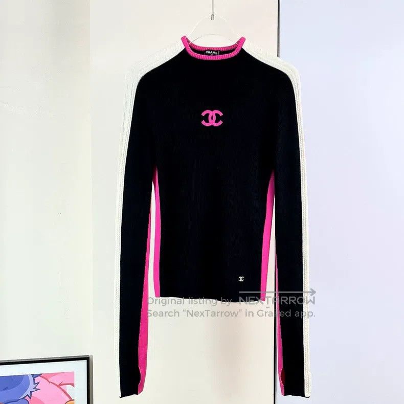 Chanel Chanel 23N colour block half-necked tight knitted long sle Size XS / US 0-2 / IT 36-38 - 1 Thumbnail