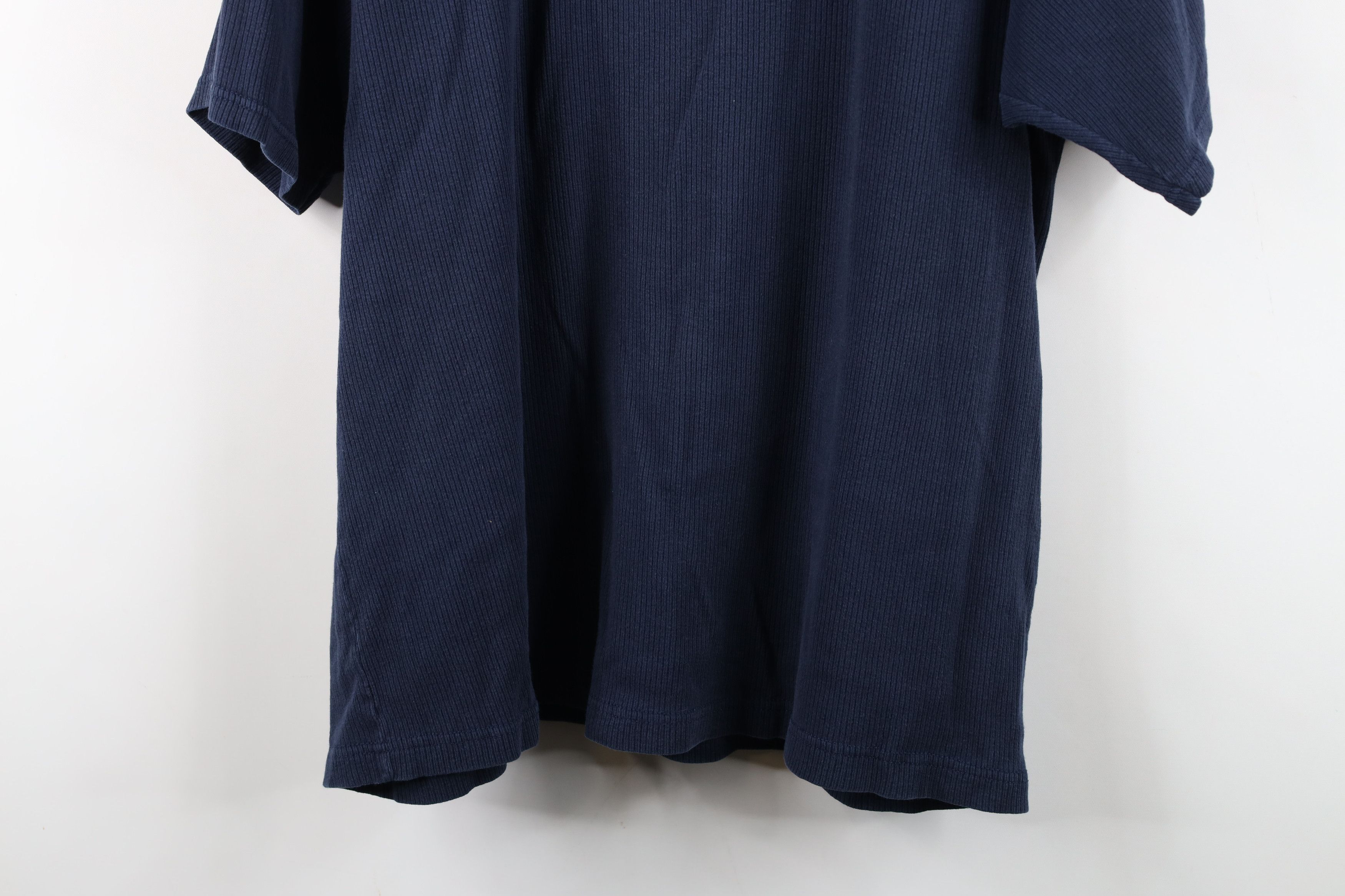 Champion Vintage 90s Champion Spell Out Ribbed Knit T-Shirt Blue Size US L / EU 52-54 / 3 - 13 Thumbnail