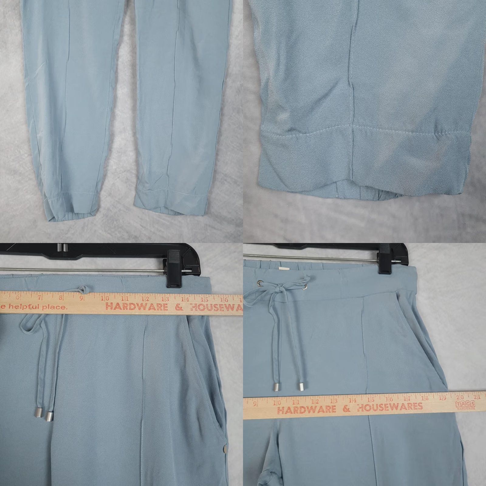 Hanro Hanro Womens S Blue Viscose Drawstring Elastic Cuff Jogger Pockets Lounge Pants Size 28" / US 6 / IT 42 - 8 Thumbnail