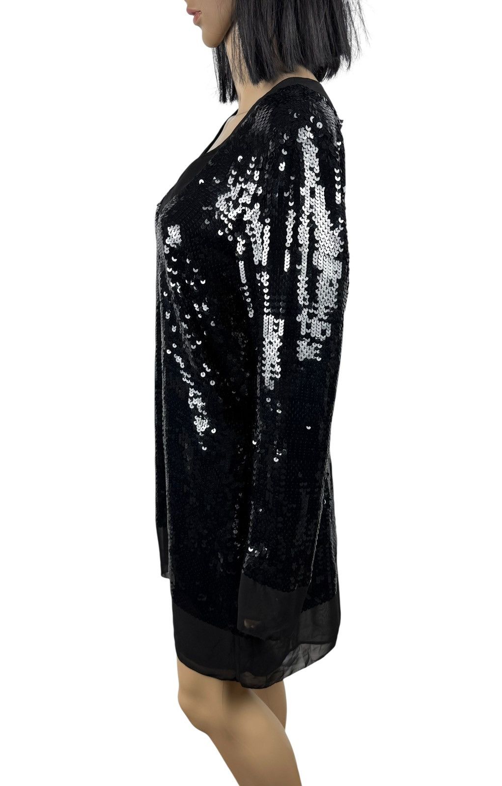 Karl Lagerfeld Karl Lagerfeld Mini Dress Sequins Mesh Decor size M V-Neck Size M / US 6-8 / IT 42-44 - 6 Thumbnail