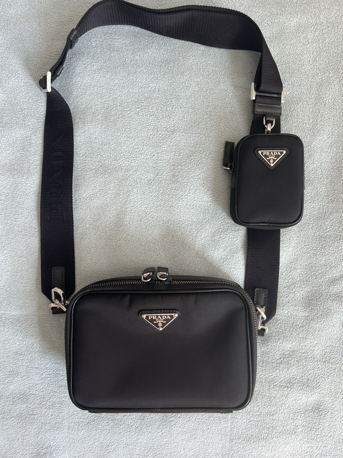 Prada Prada Brique bag in re-nylon and saffiano leather Size ONE SIZE - 1 Thumbnail