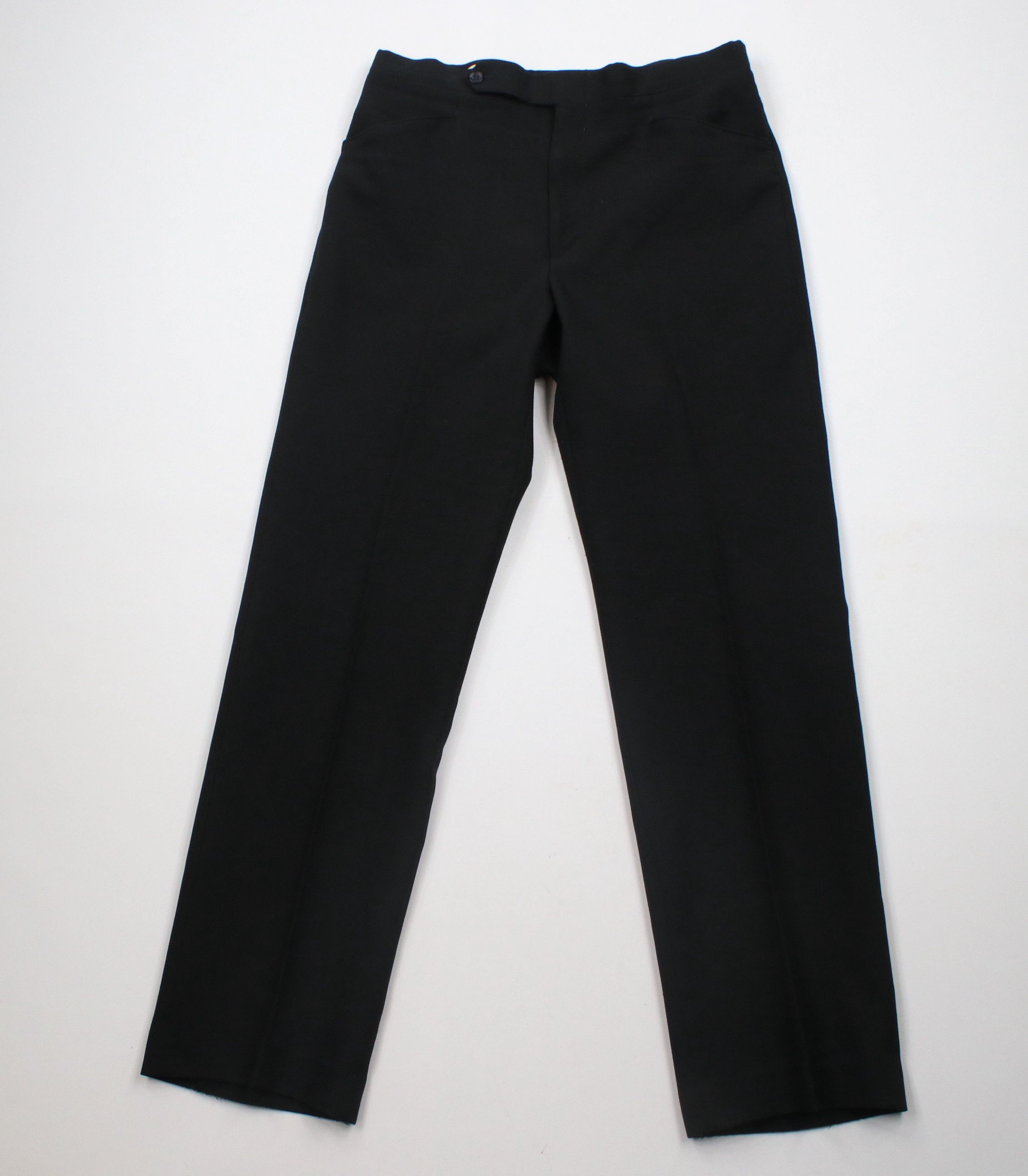 Vintage Vintage 70s Streetwear Flared Wide Leg Chino Pants Black Size US 33 - 1 Thumbnail