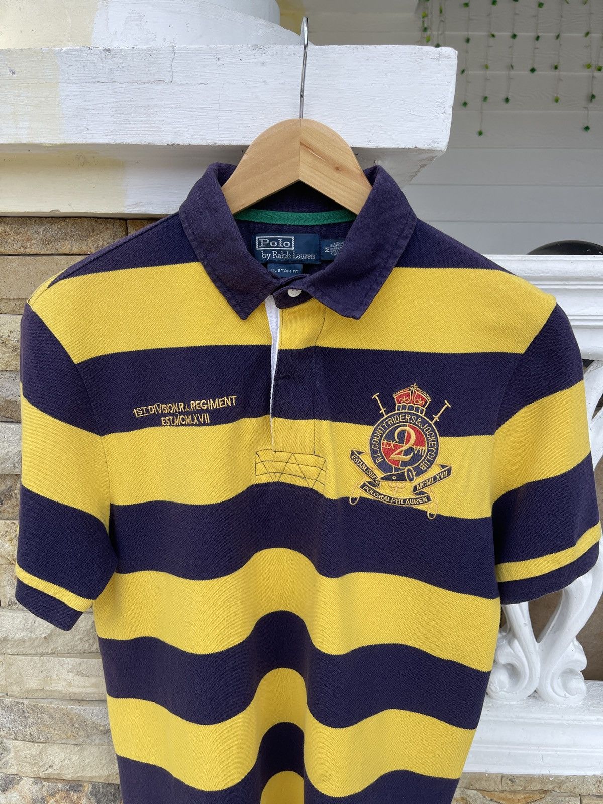 OVER THE STRiPES Rare🔥Vintage POLO RALPH LAUREN RUGBY T Shirt Size US M / EU 48-50 / 2 - 2 Thumbnail