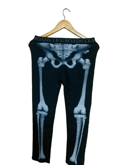 PPFM PPFM Japan Skull Bones Skeleton Fleece Legging Pants Size US 35 - 2 Thumbnail
