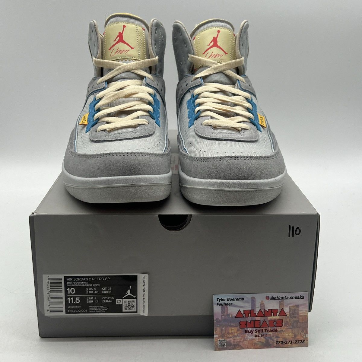 Jordan Brand Union la x air Jordan 2 grey fog Size US 10 / EU 43 - 2 Thumbnail