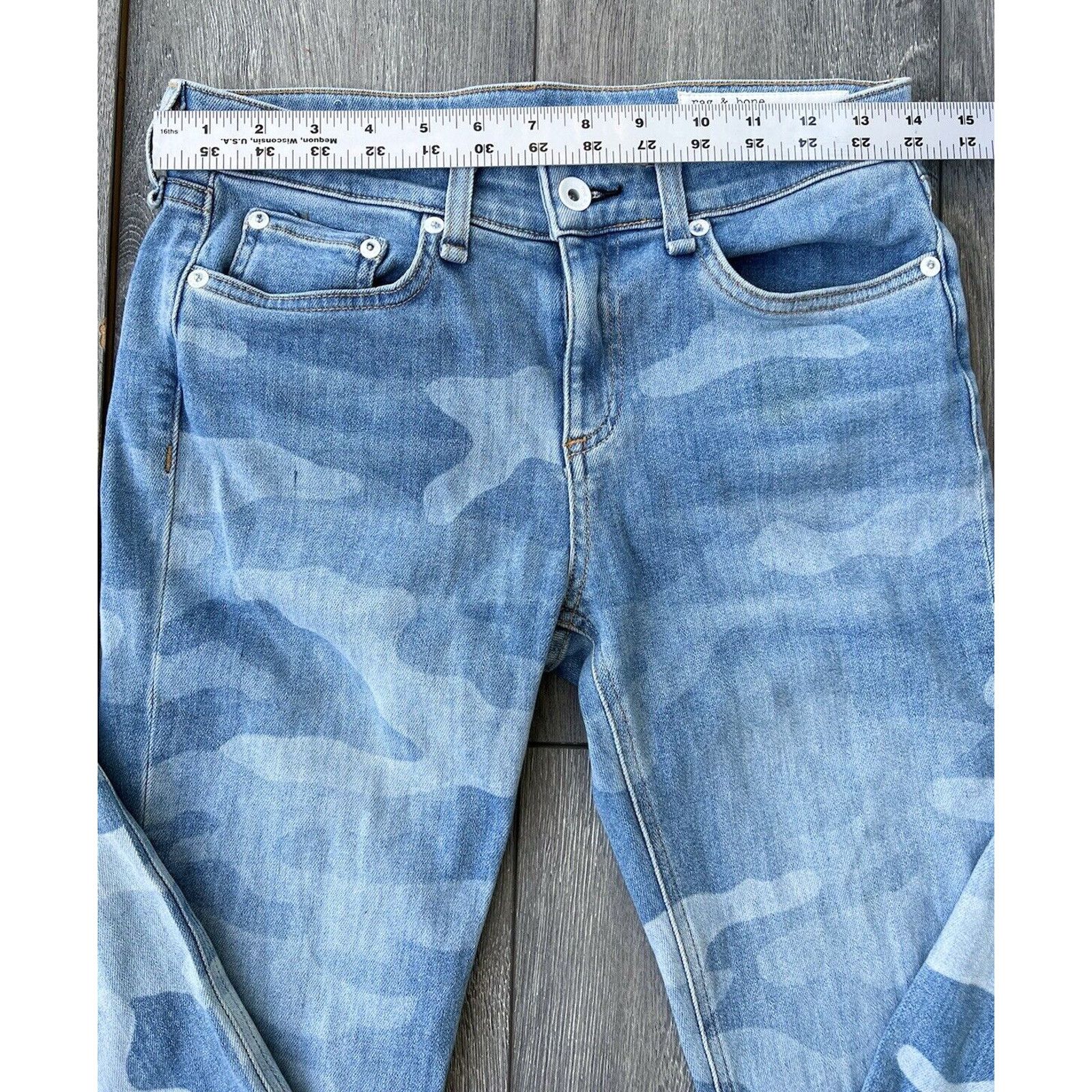 Rag & Bone Rag & Bone Cate Faded Camo Ankle Skiny Jeans size 26 A000323 Size 26" / US 2 / IT 38 - 11 Thumbnail