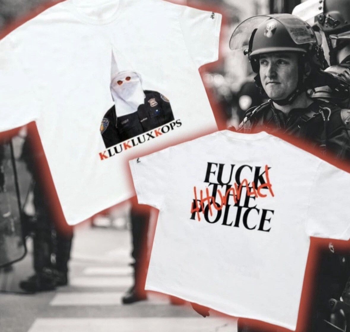 4HUNNID 🆕 4hunnit Fawk Da Police🖕🏾👮🏿 Klu Klutz Kops🚔 tee Size US M / EU 48-50 / 2 - 1 Thumbnail