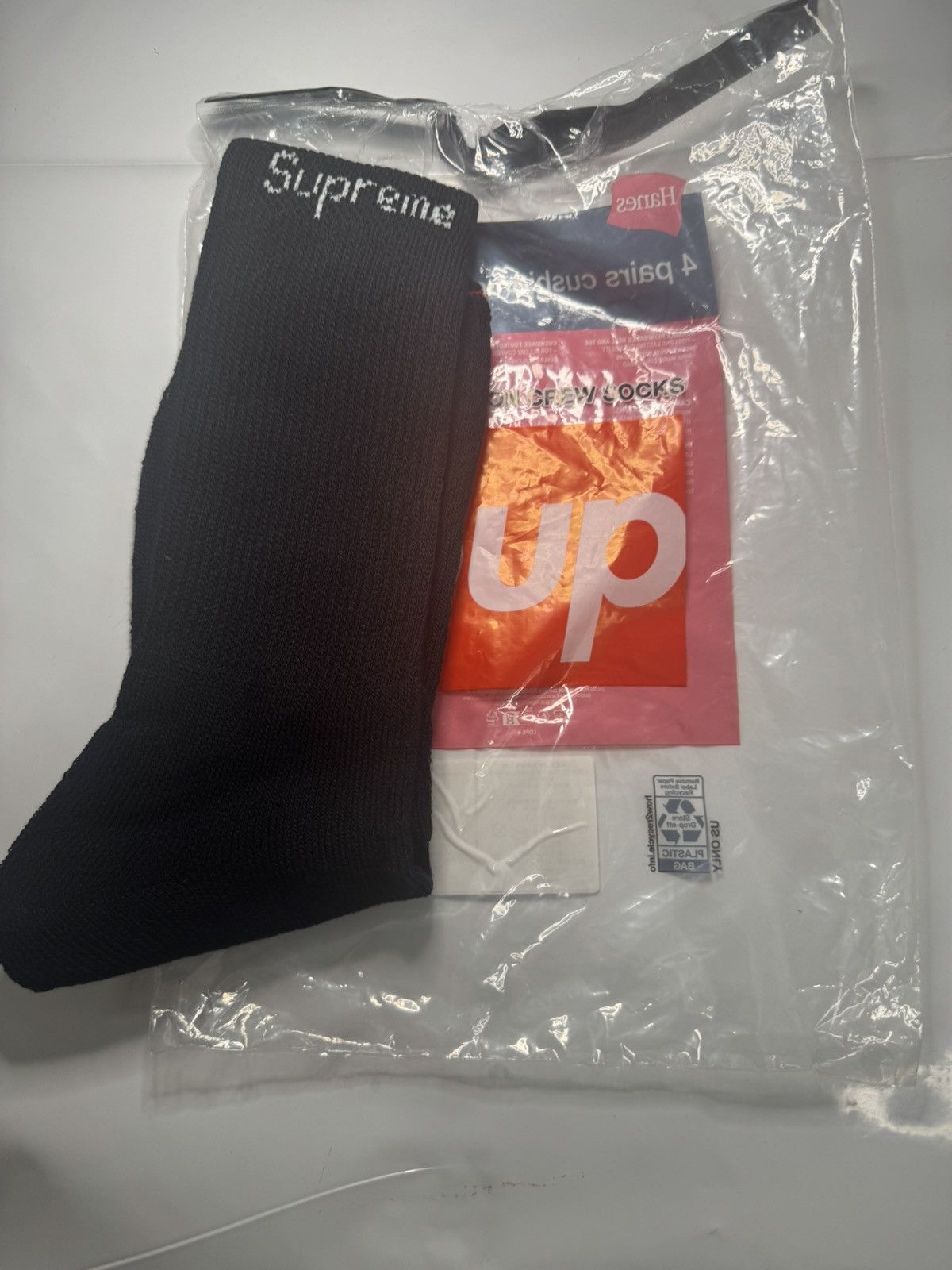 Hanes × Supreme Supreme/Hanes Crew Socks SINGLE PAIR Black Size ONE SIZE - 1 Thumbnail