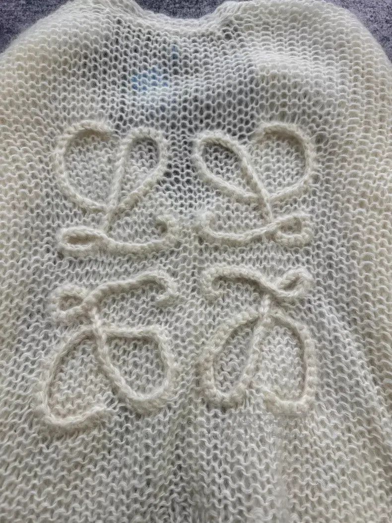 Loewe Loewe Milk White Mohair 3D Logo Open Cardigan Size S / US 4 / IT 40 - 5 Thumbnail