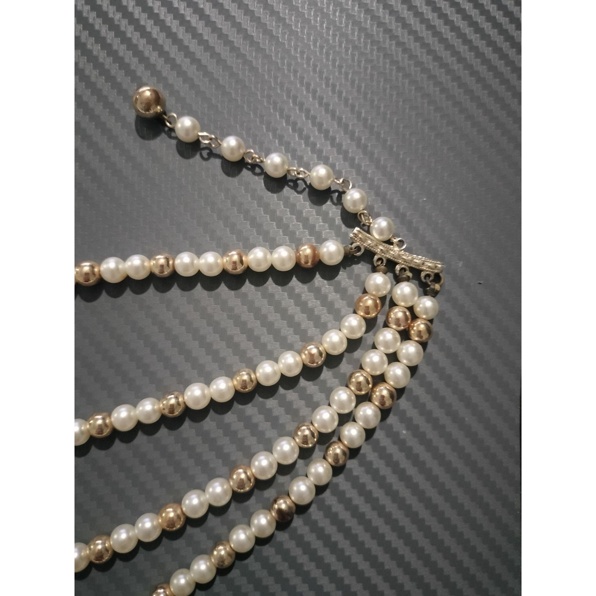 Vintage Vintage Multi Strand Faux Pearl Necklace White Gold Tone Dec Size ONE SIZE - 19 Thumbnail