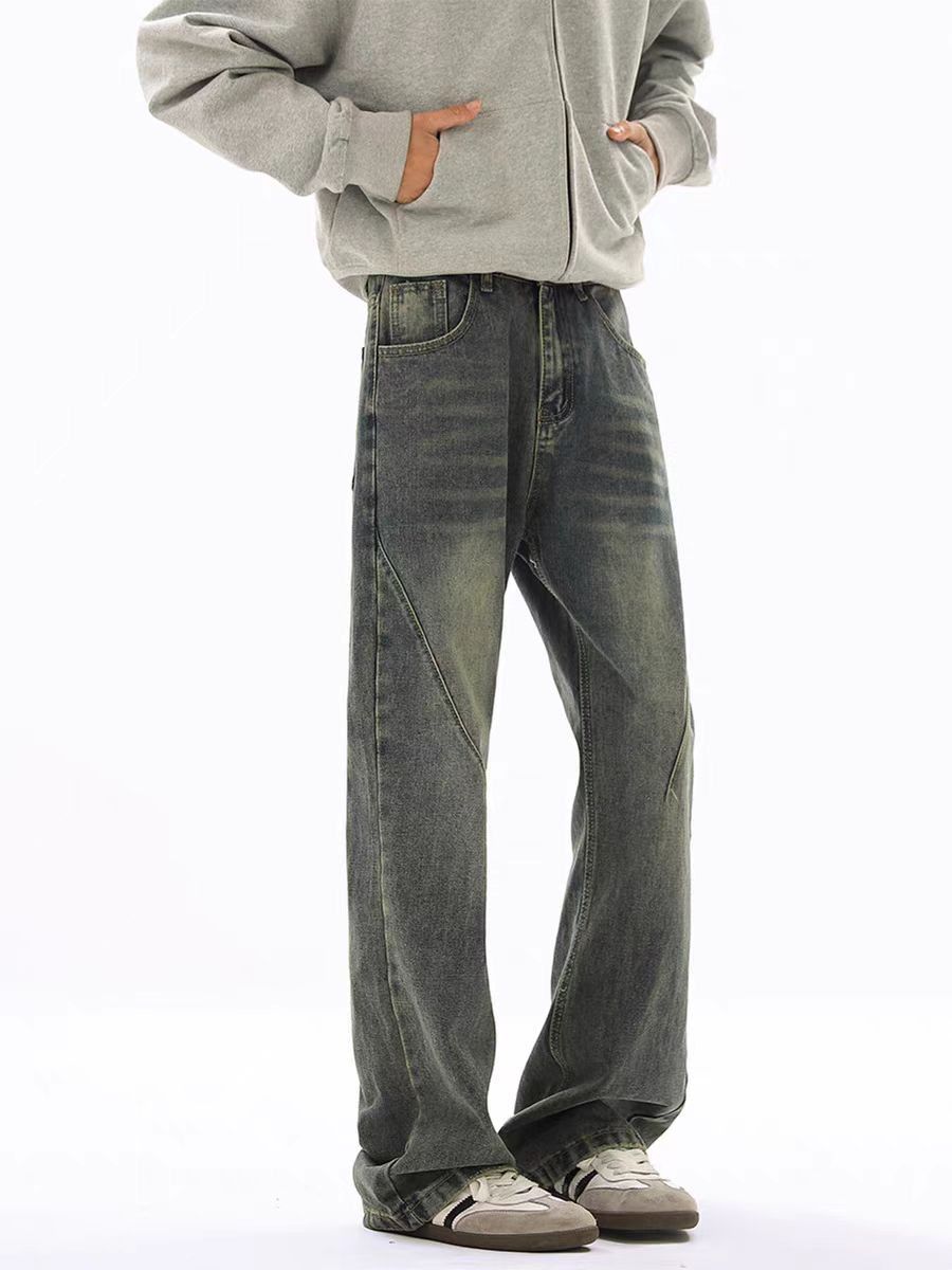 Japanese Brand × Jean Vintage washed whiskering straight-leg jeans Size US 30 / EU 46 - 2 Thumbnail