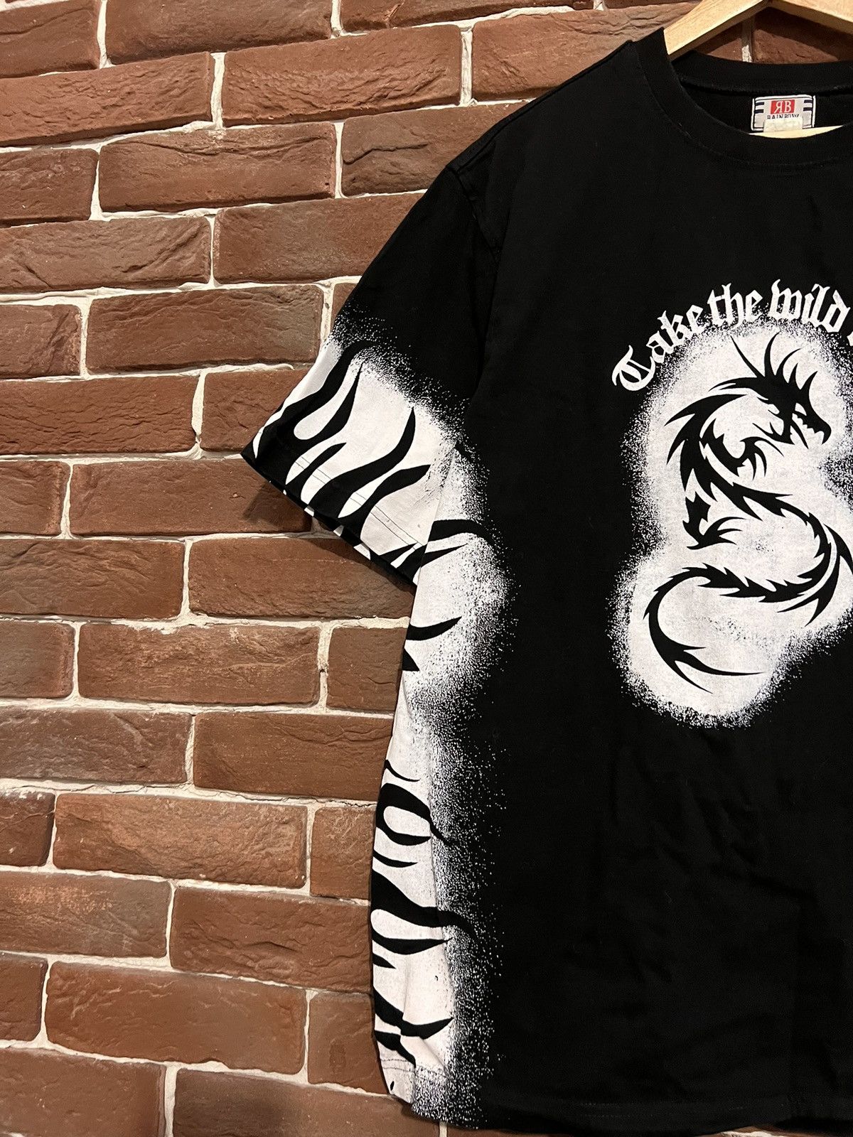 Tribal Streetwear Vintage Y2k 00s Tribal Rave Rock Metal Dragon Flames Tee Size US L / EU 52-54 / 3 - 3 Thumbnail
