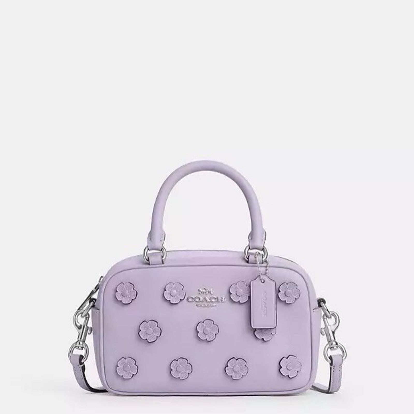 Coach NWT Coach Satchel Crossbody Bag Floral Applique CAJ99 Lilac Size ONE SIZE - 2 Thumbnail