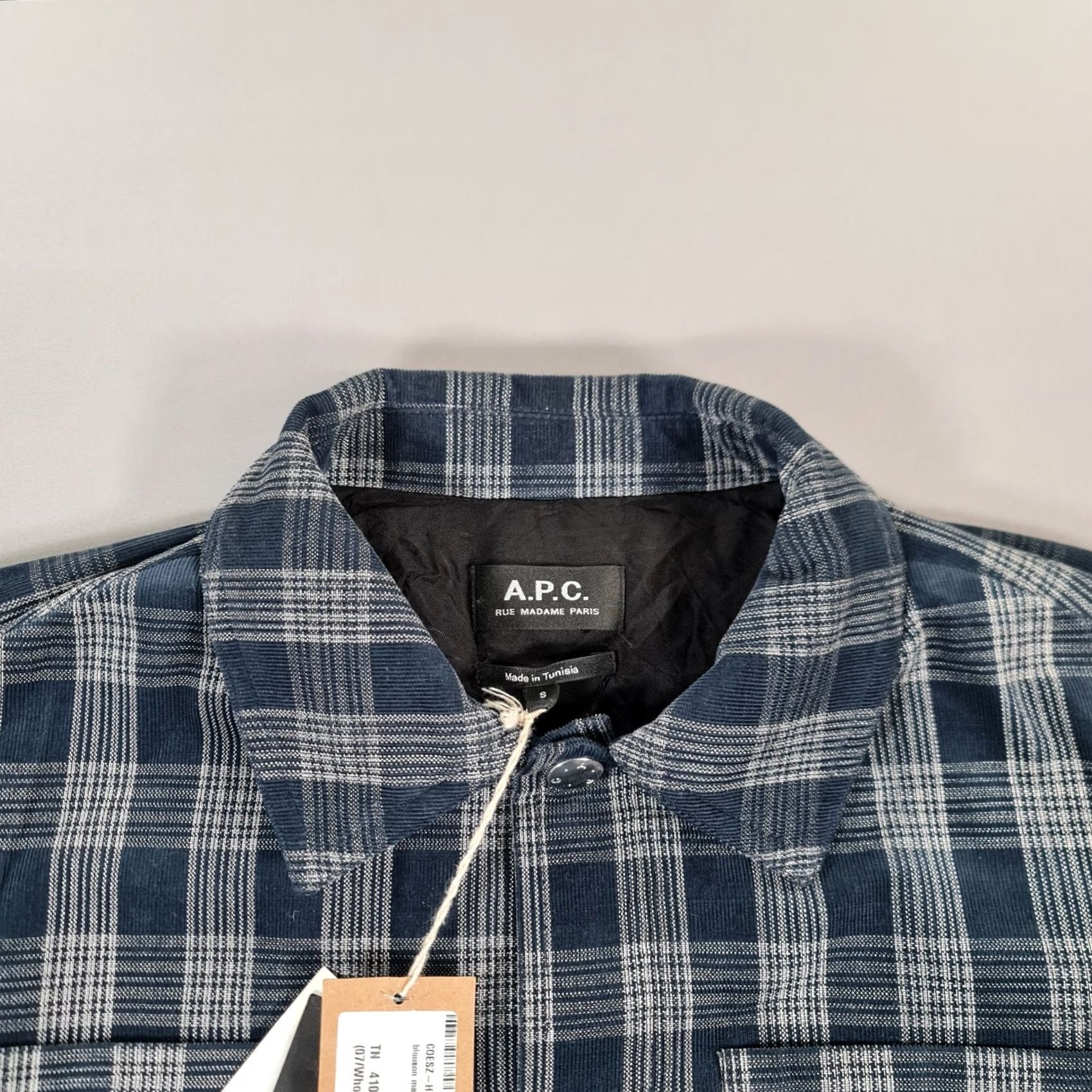 A.P.C. APC Mens Jacket Blue Small Snap Front Plaid Cotton Bomber Lightweight Shirt Mens JS Size US S / EU 44-46 / 1 - 2 Thumbnail
