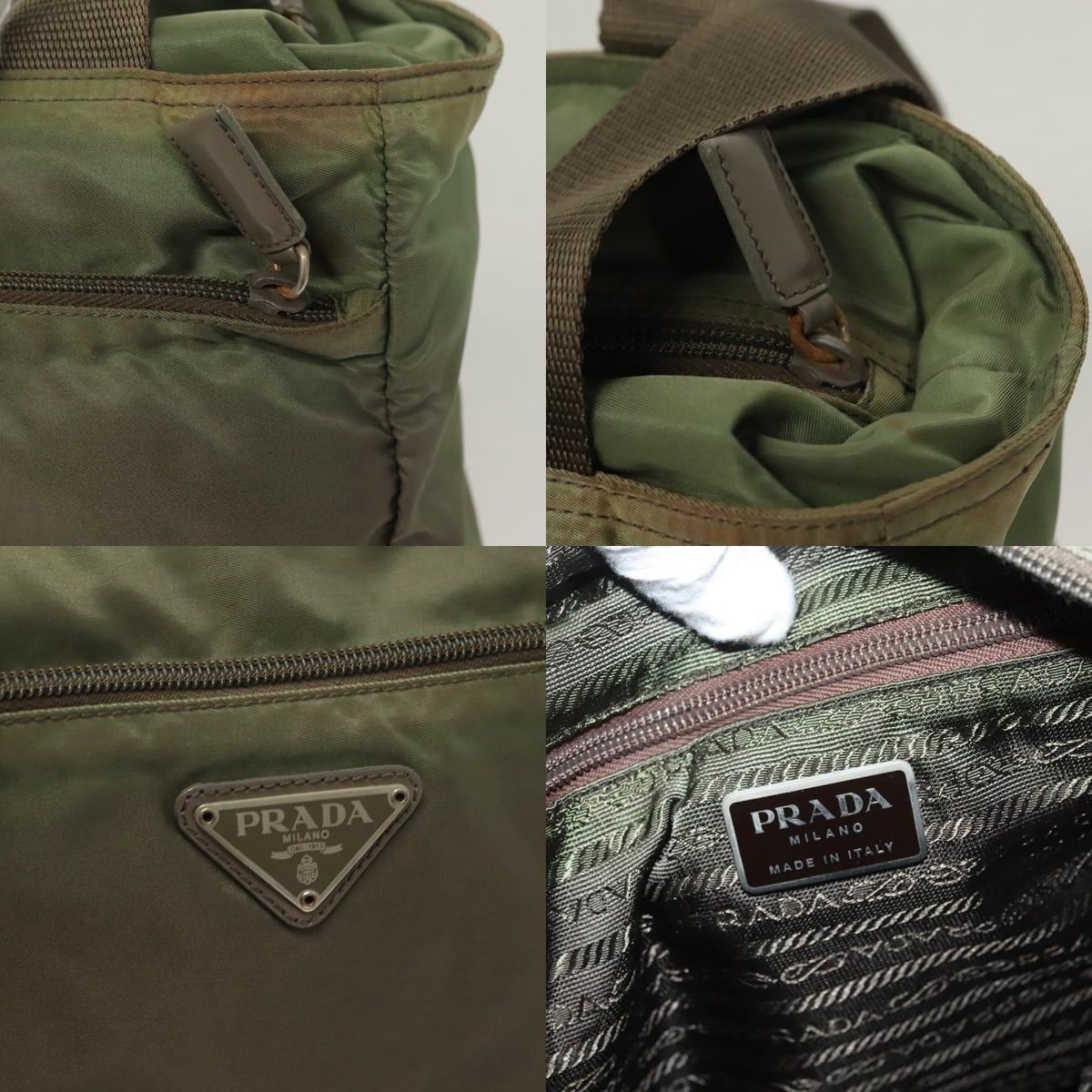 Prada PRADA Tote Bag Nylon Khaki Silver Size ONE SIZE - 11 Thumbnail