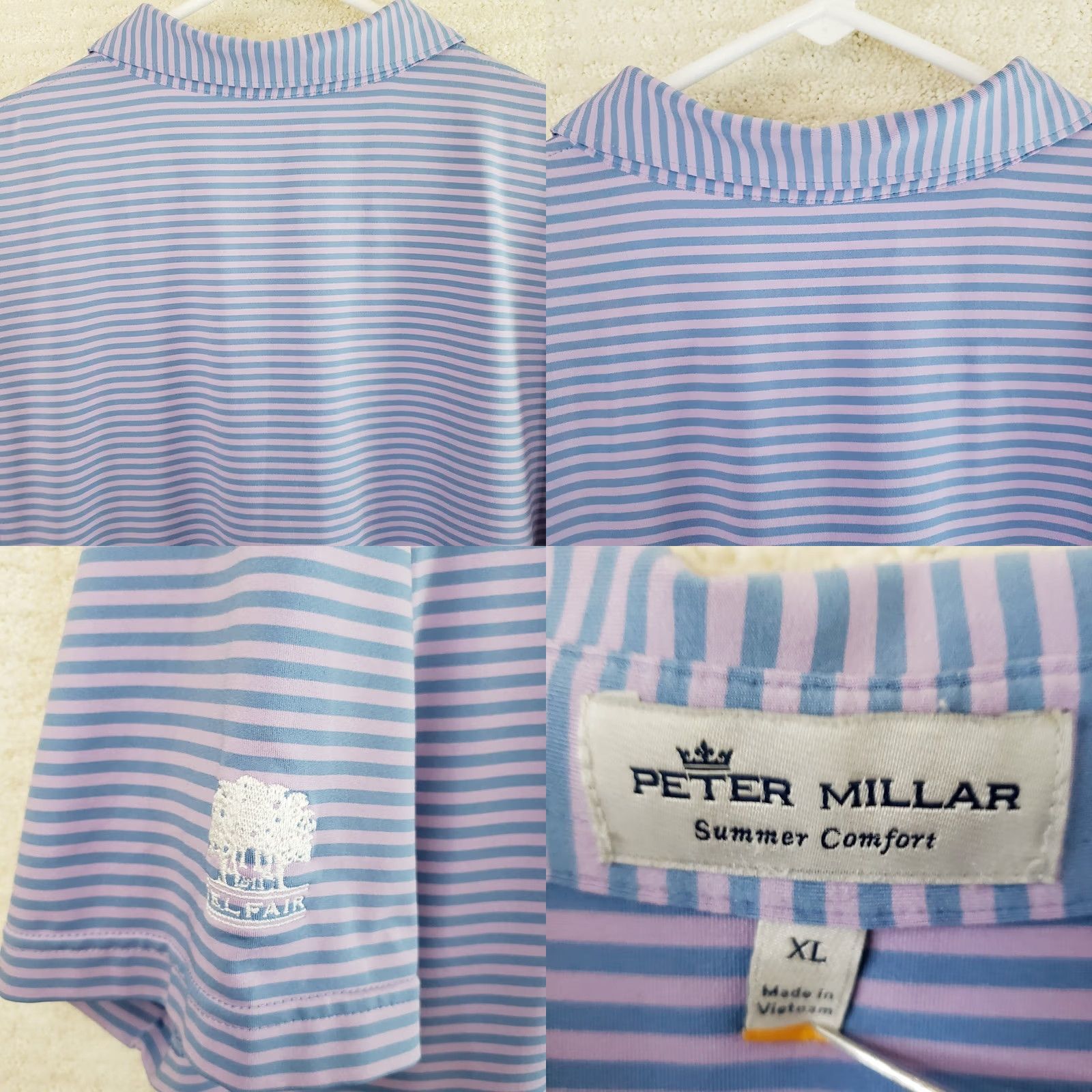 Peter Millar Peter Millar Polo Shirt Men XL Lavender Purple Stripe Summer Comfort Performance Size US XL / EU 56 / 4 - 8 Thumbnail