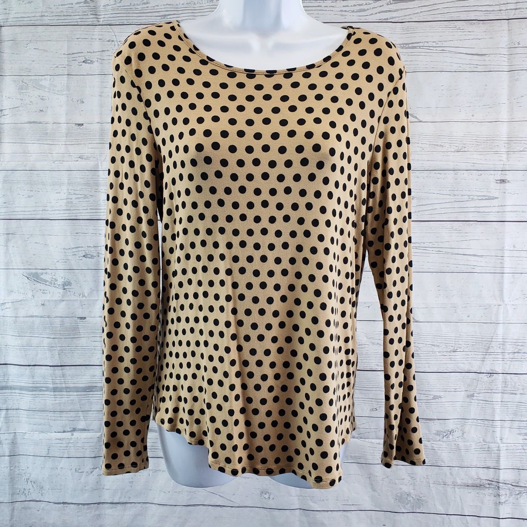 Vintage Chico's Womens Top Blouse Shirt Long Sleeve Polka Dot Rayon Blend Brown S Small Womens Size S / US 4 / IT 40 - 2 Thumbnail