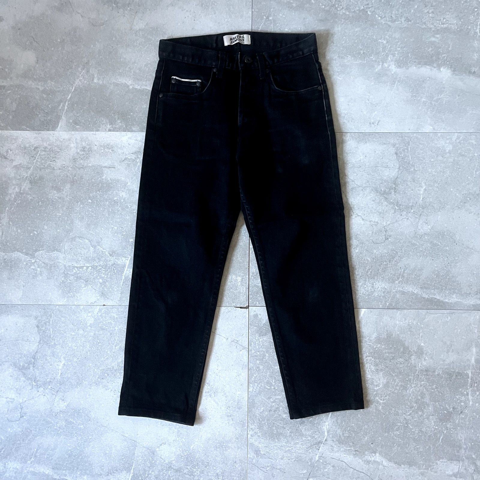 Naked & Famous Naked & Famous Black Cobra Stretch Selvedge Jeans – Size 28 Size US 28 / EU 44 - 1 Thumbnail