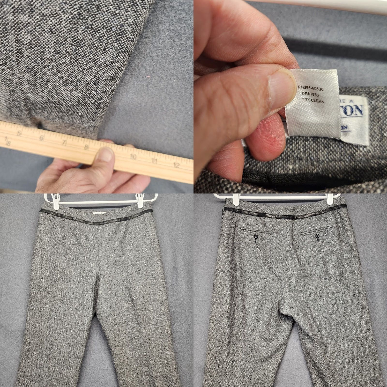 Pendleton Pendleton Pants Womens 12 Grey Wool Silk Leather Zip Lined Career USA Suit Pants Regular 28in Inseam Womens Size 34" / US 12 / IT 48 - 8 Thumbnail