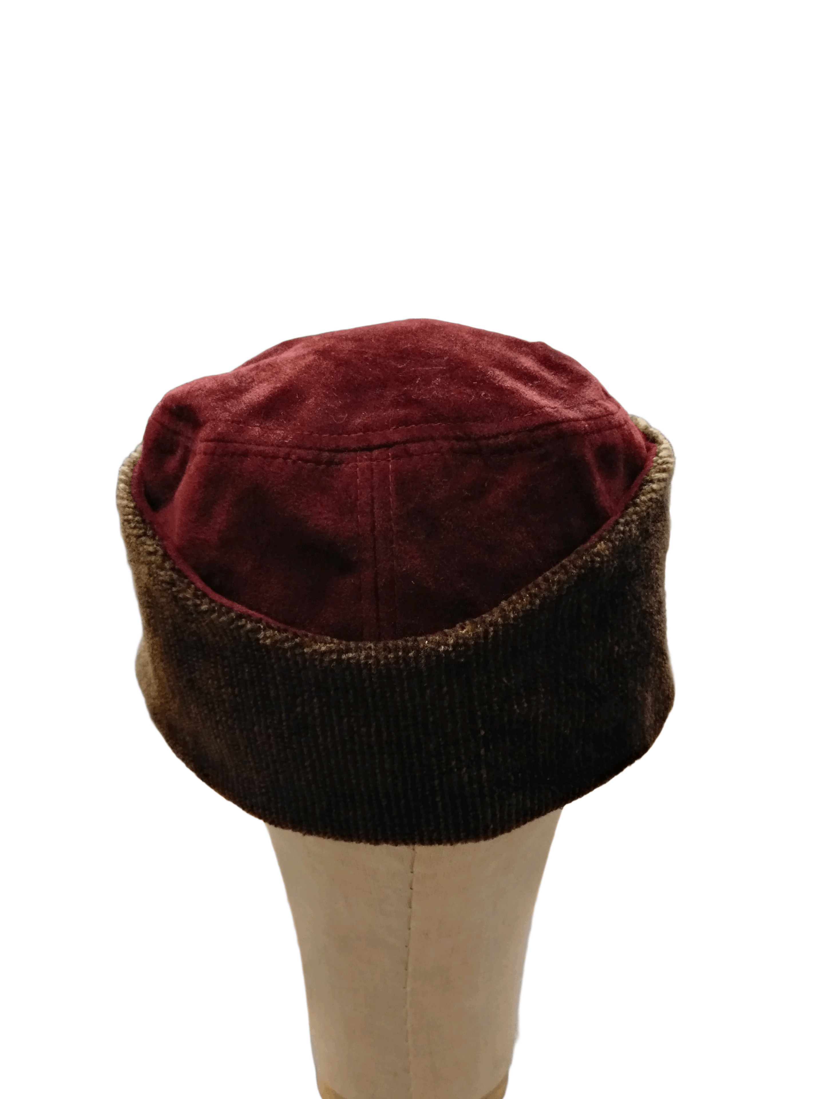 Japanese Brand Elegant burgundy velvet trapper hat with foldable earflaps Size ONE SIZE - 7 Thumbnail