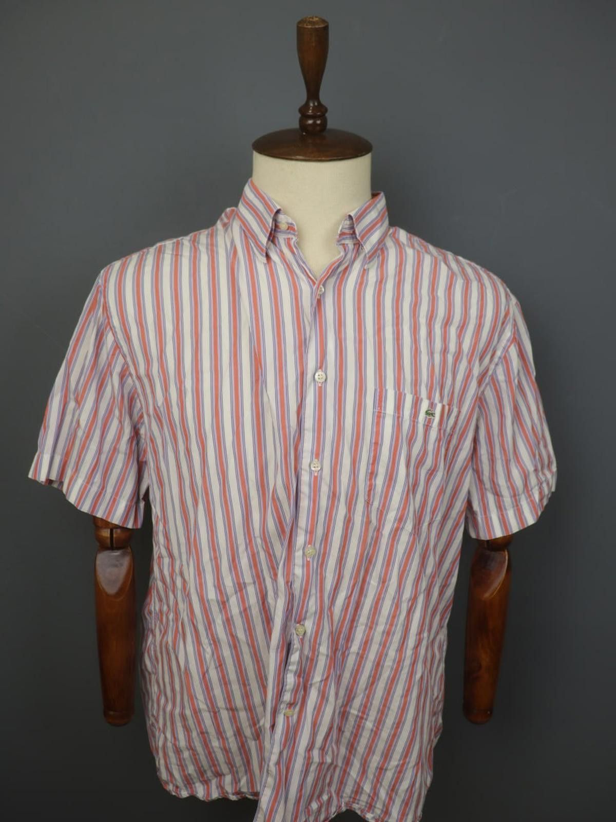 Lacoste Lacoste Multi Striped Collared Chest Button-Up Shirt Size 46 Size US M / EU 48-50 / 2 - 1 Thumbnail