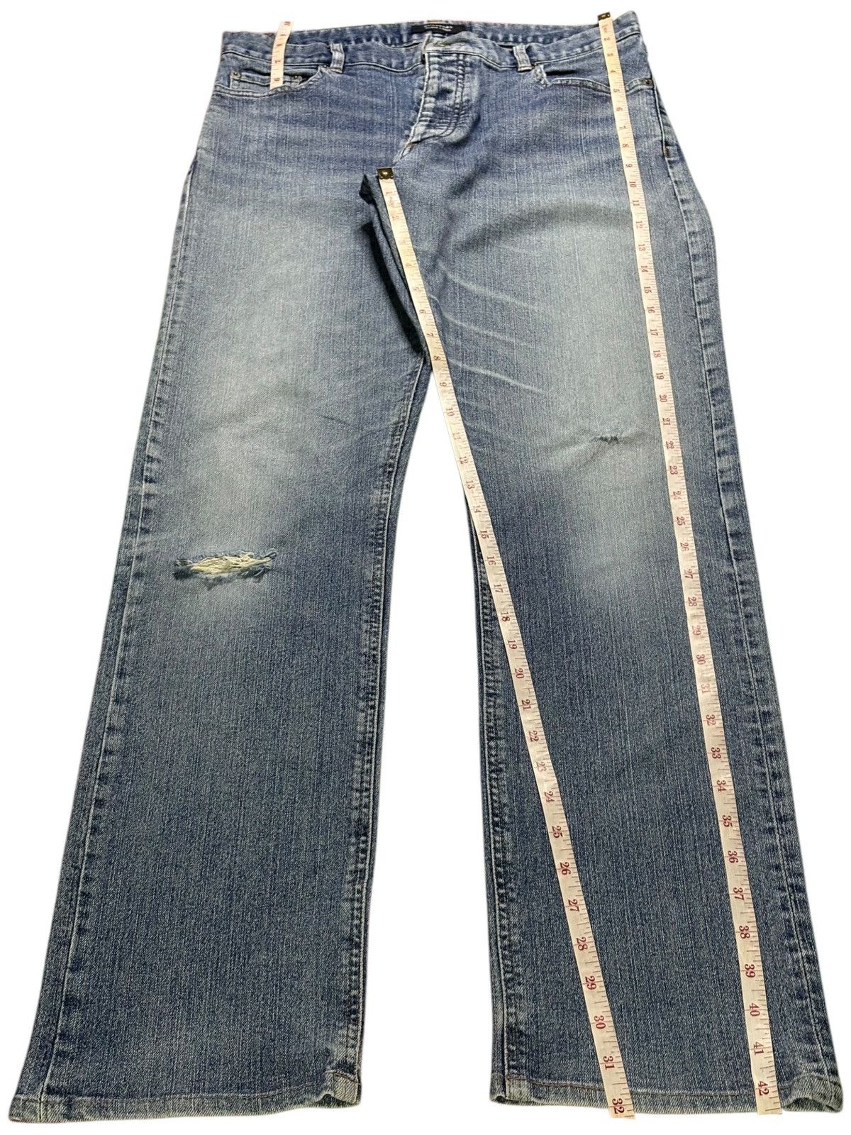 Burberry Vintage Burberry Button Fly Faded Wash Distressed Jeans Size US 30 / EU 46 - 12 Thumbnail