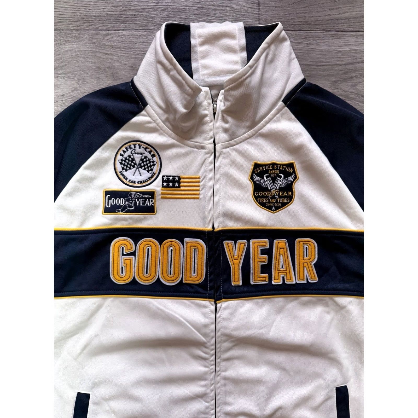 Vintage Goodyear Eagle Racing Track Jacket Mens XXL White Full Zip MX Racing Motrsport 2XL Size US XXL / EU 58 / 5 - 6 Thumbnail