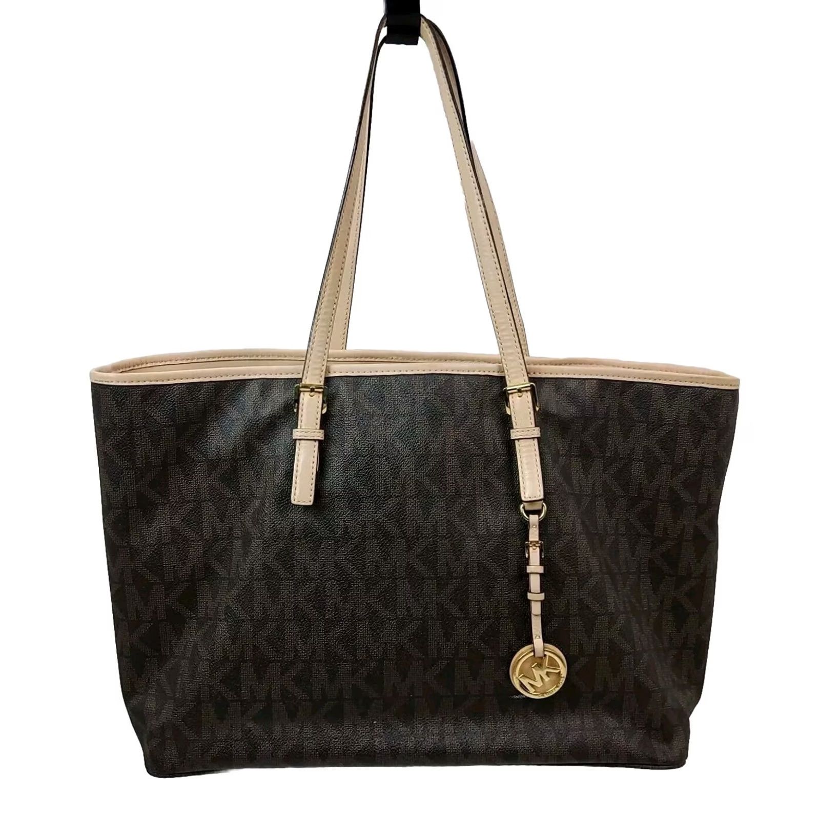 Michael Kors Michael Kors Jet Set Travel Large Tote Brown PVC Leather Lining Zip Bag Purse Women Size ONE SIZE - 2 Thumbnail