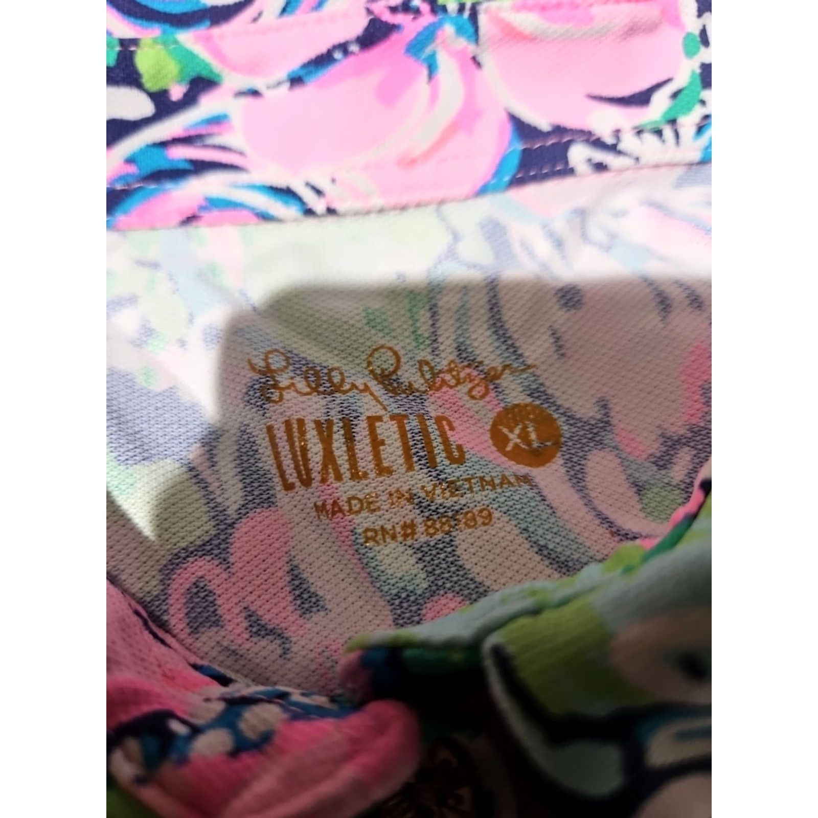 Lilly Pulitzer Lilly Pulitzer Shirt Womens XL Pink Polo Button Luxletic Ruffle Golf Preppy Size XL / US 12-14 / IT 48-50 - 7 Thumbnail