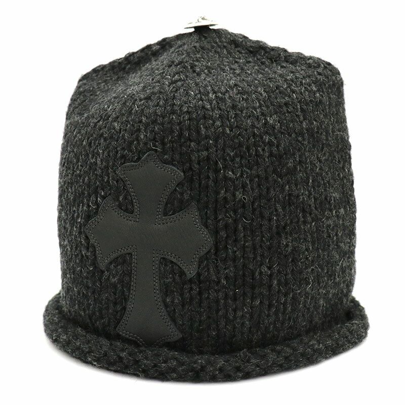Chrome Hearts Chrome Hearts Cross Patch Cashmere Knit Hat Size ONE SIZE - 1 Thumbnail