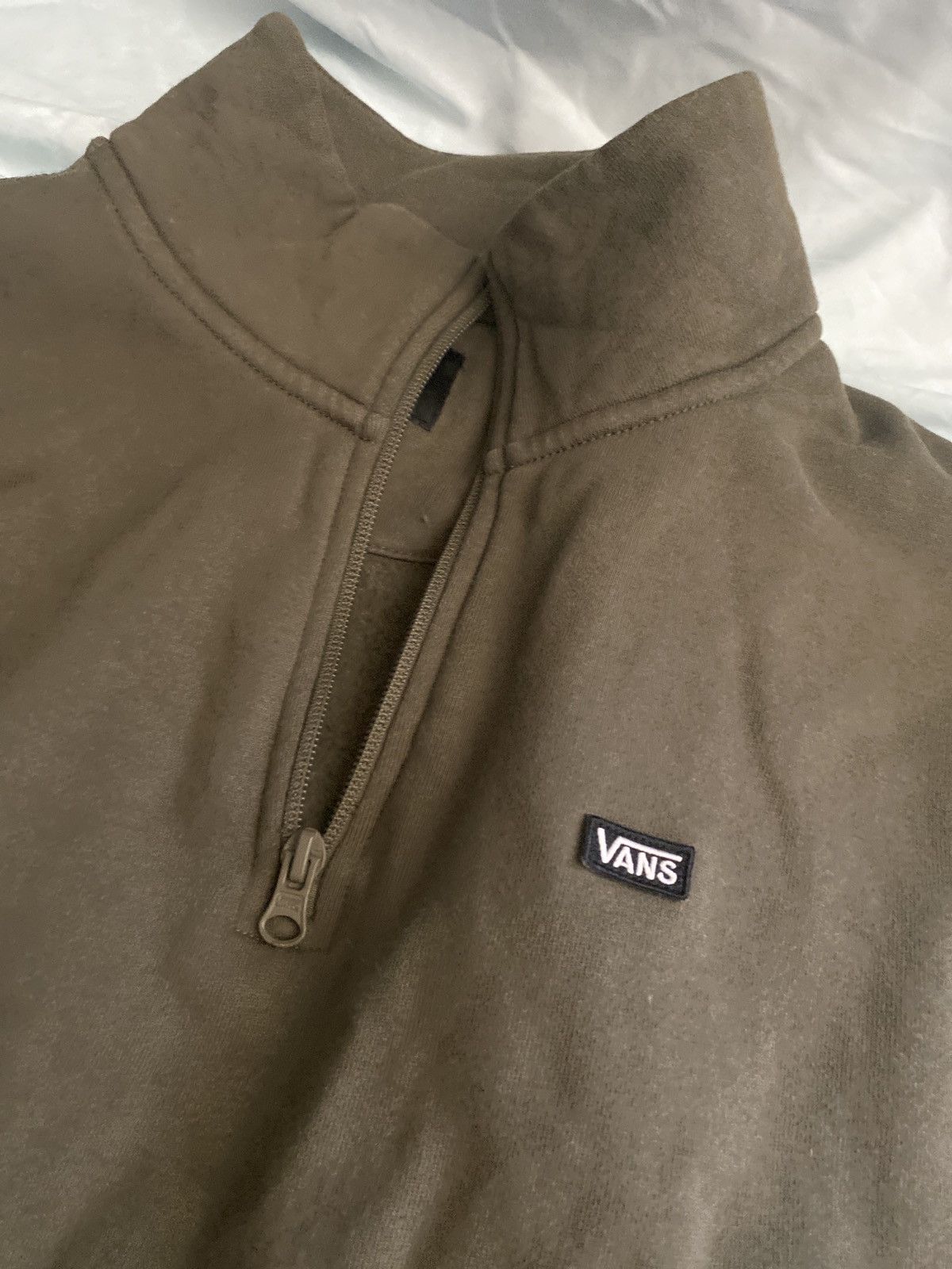 Vans Vans olive collared zip sweatshirt Size US L / EU 52-54 / 3 - 4 Thumbnail