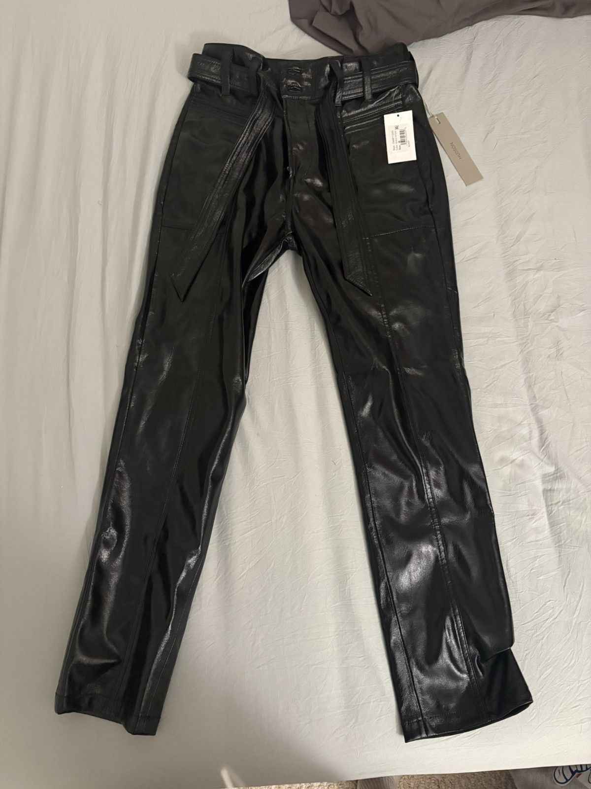 Hudson Black Leather Pants Size US 26 / EU 42 - 1 Thumbnail