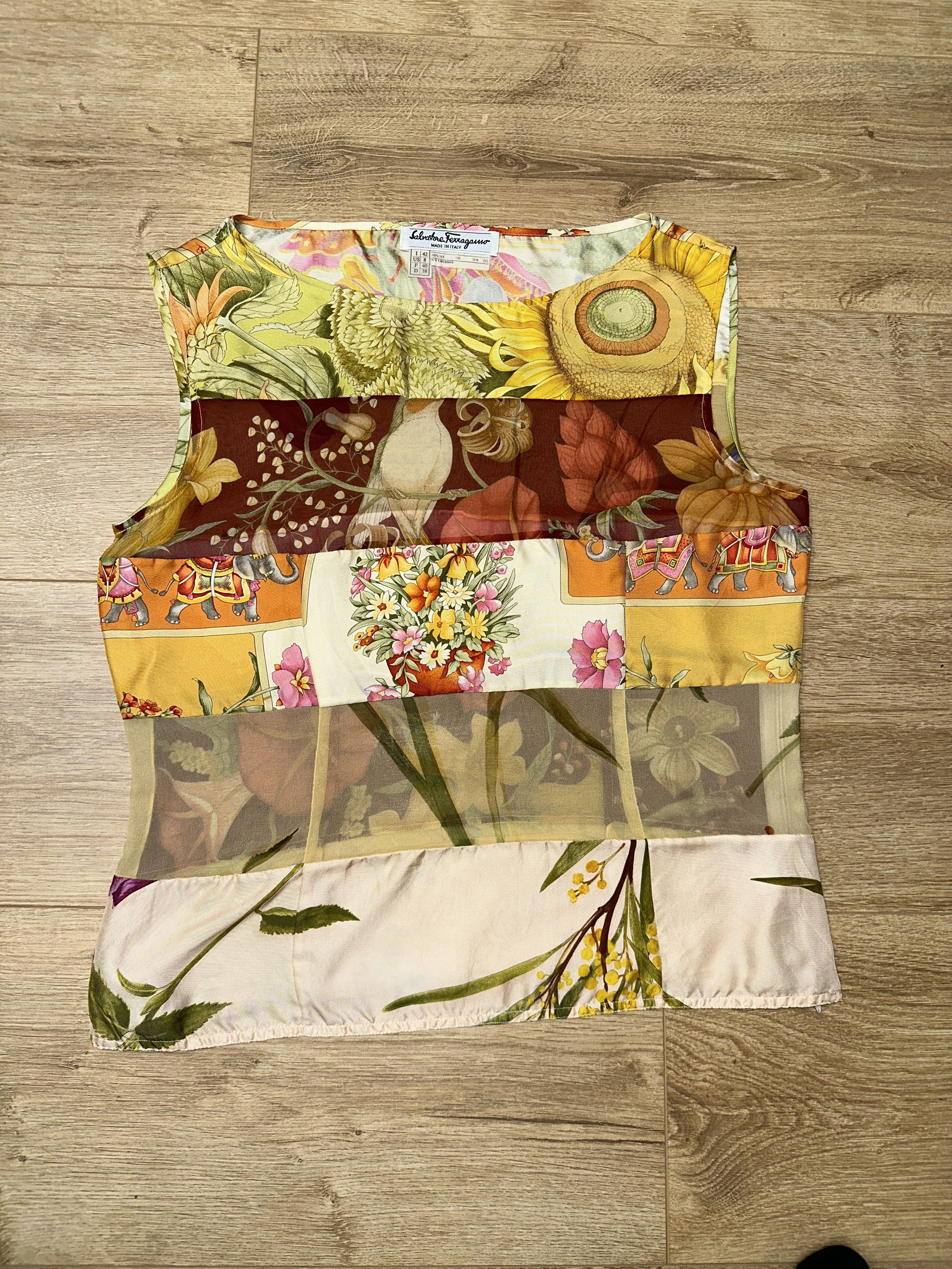 Salvatore Ferragamo Salvatore Ferragamo 100% Silk Print Sleeveless IT 42 US 8 Size M / US 6-8 / IT 42-44 - 1 Thumbnail