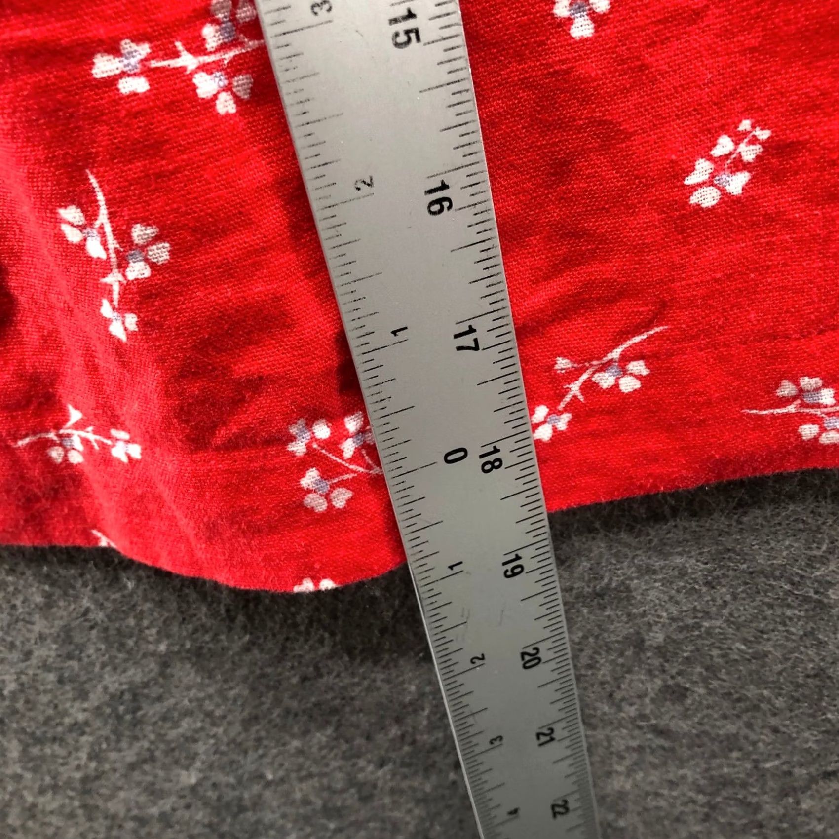 Loft LOFT Mini Skirt Womens S Red White Floral Pull On Linen Blend Ditzy Flare Skirt Size 28" / US 6 / IT 42 - 7 Thumbnail
