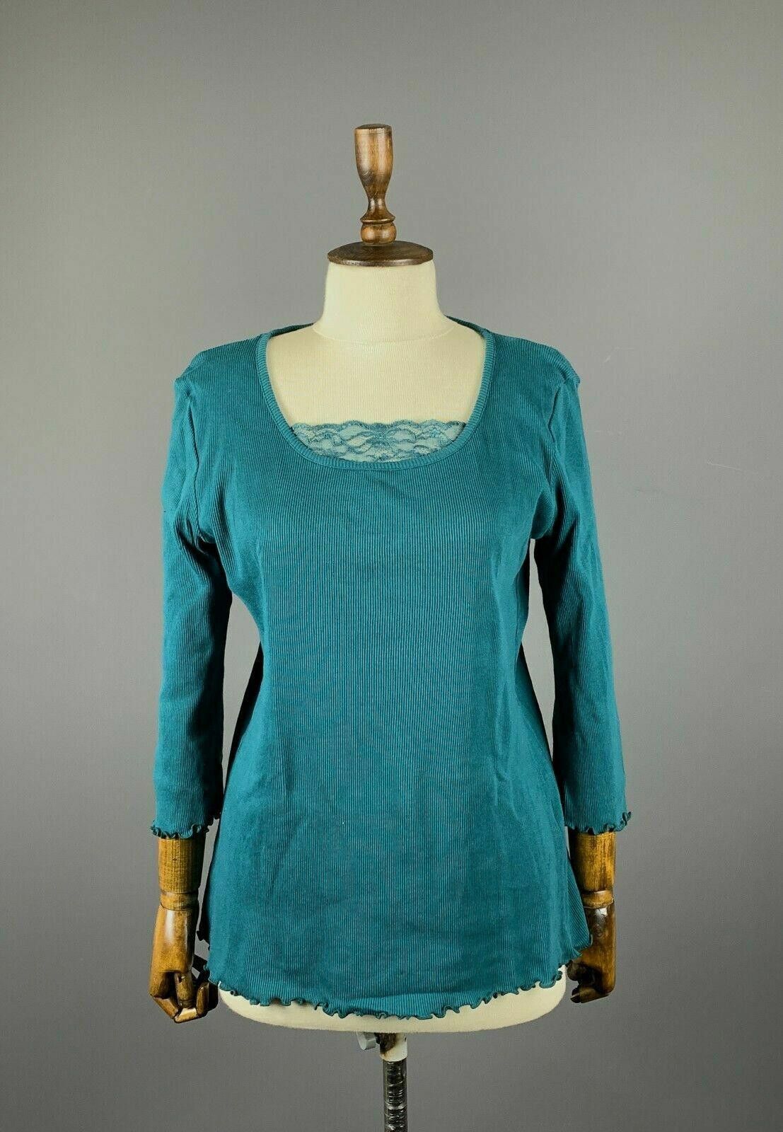Designer Deerberg by Oska Blue Long Sleeve Top Blouse Size XL Size XL / US 12-14 / IT 48-50 - 1 Thumbnail
