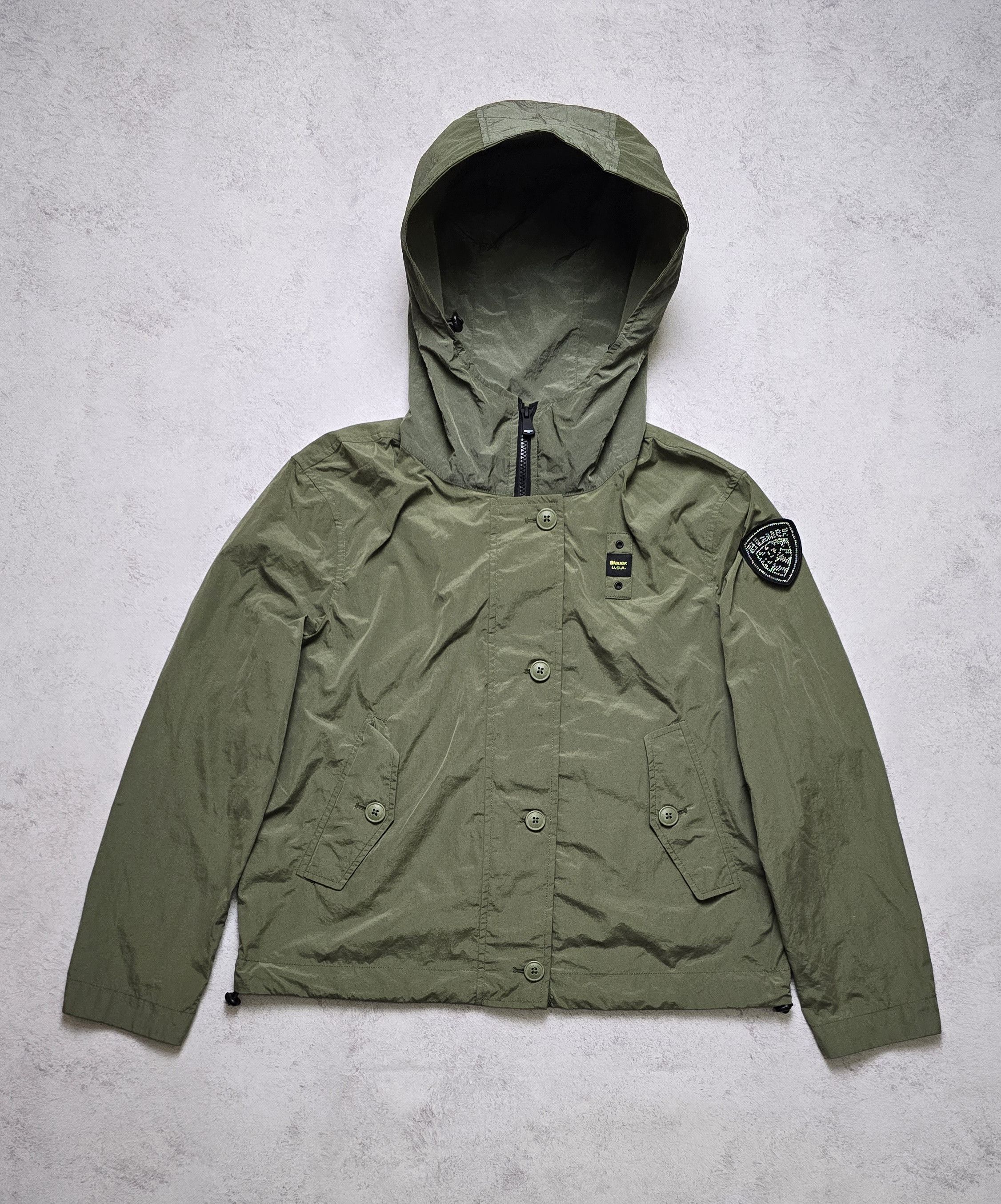 Other Blauer USA Metal Neon Nylon Jacket Hooded Techwear Gorpcore Size XS / US 0-2 / IT 36-38 - 1 Thumbnail