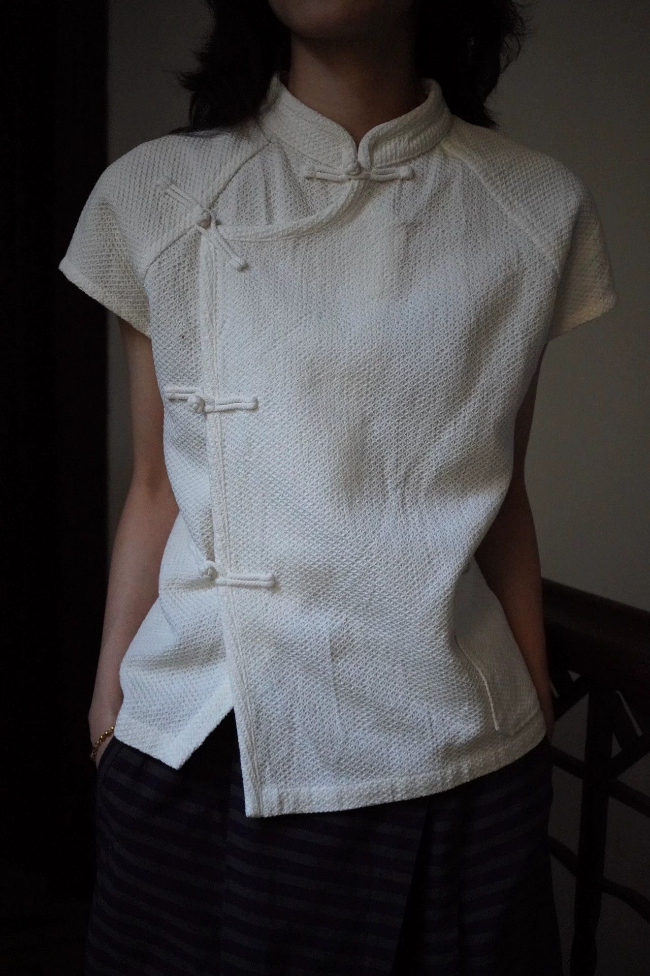 Issey Miyake Issey Miyake 1990s Plantation Chinese Top M Size M / US 6-8 / IT 42-44 - 2 Thumbnail