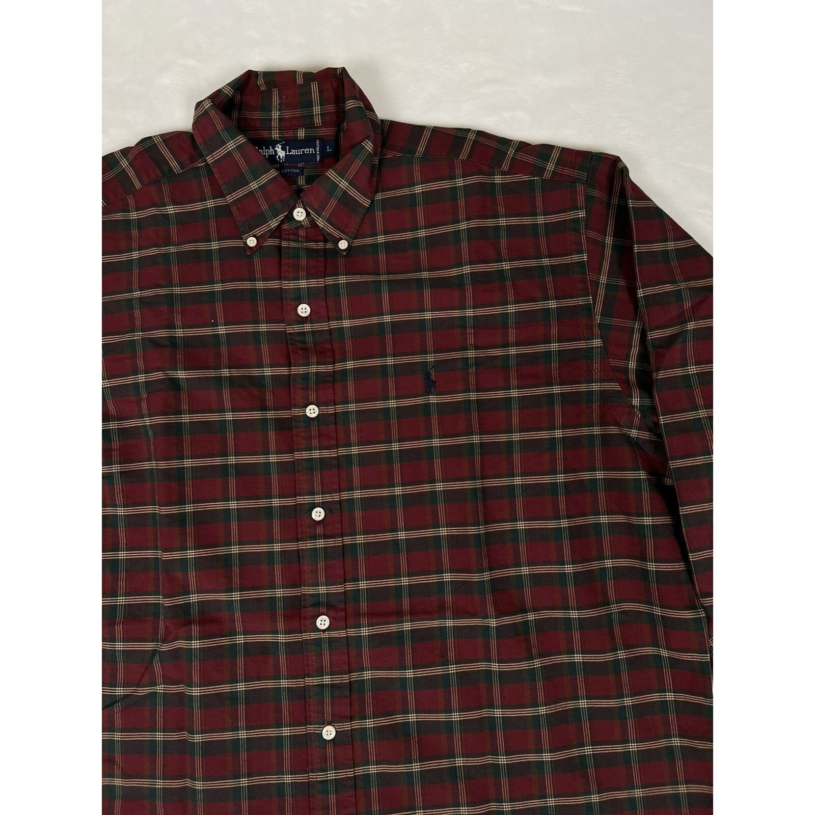Polo Ralph Lauren Ralph Lauren Button Up Plaid Long Sleeve Shirt Red Green Tan Size US XXL / EU 58 / 5 - 3 Thumbnail