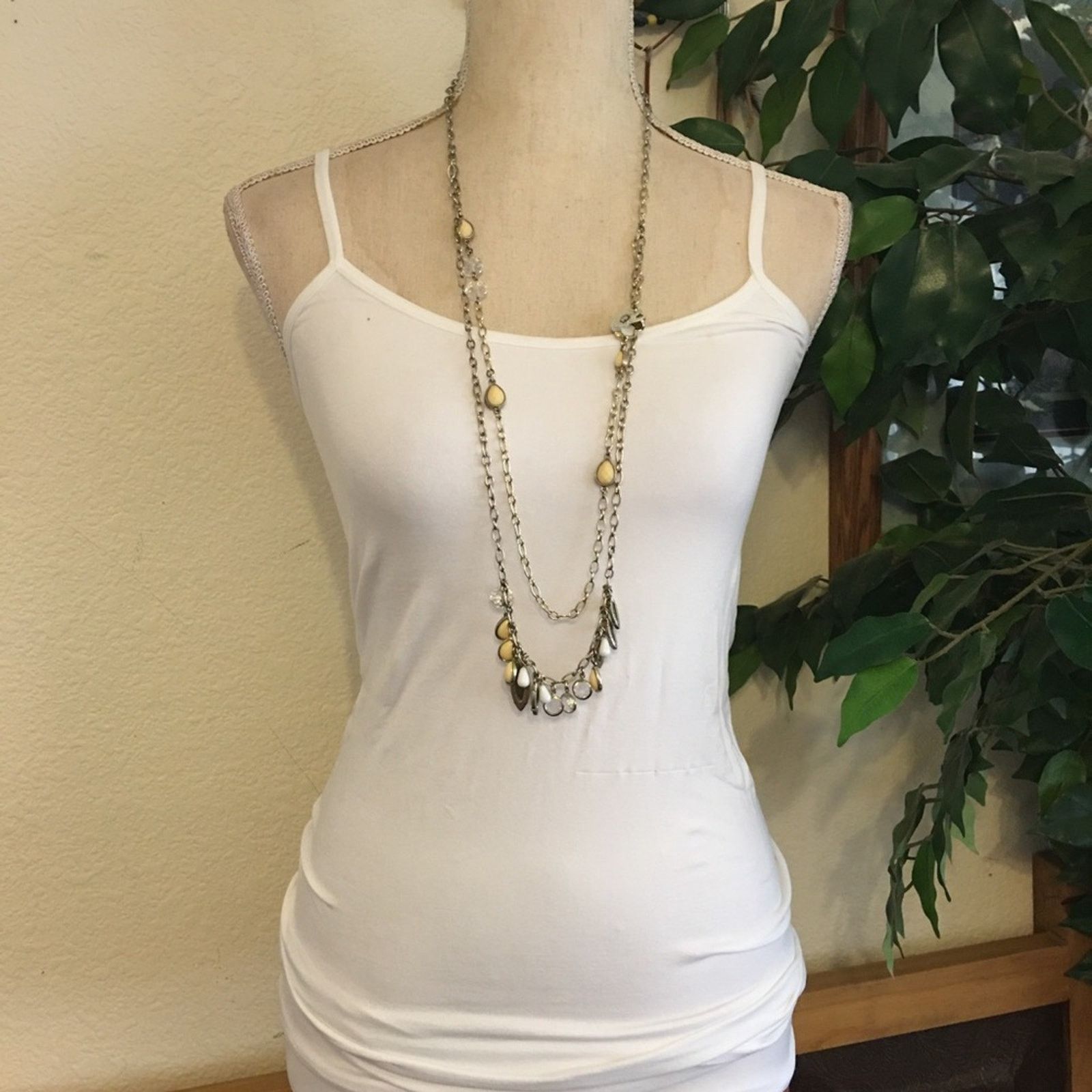 Loft LOFT layered beaded long chain necklace Size ONE SIZE - 4 Thumbnail