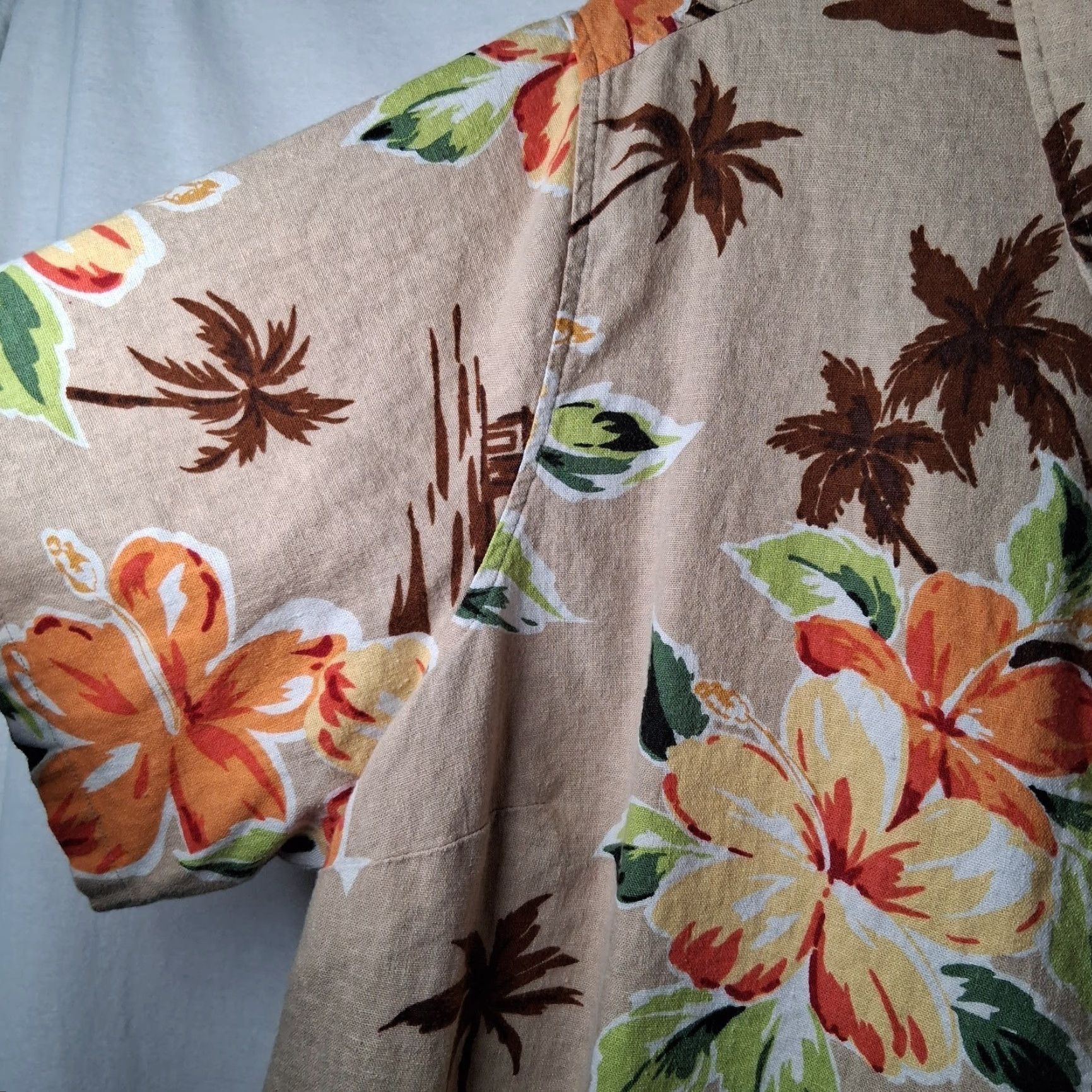Vintage VINTAGE? White Stag Womens Plus Size Shirt 22 24 Brown Linen Blend Hawaiin Beach Hibiscus Size 3XL / US 20-22 - 6 Thumbnail