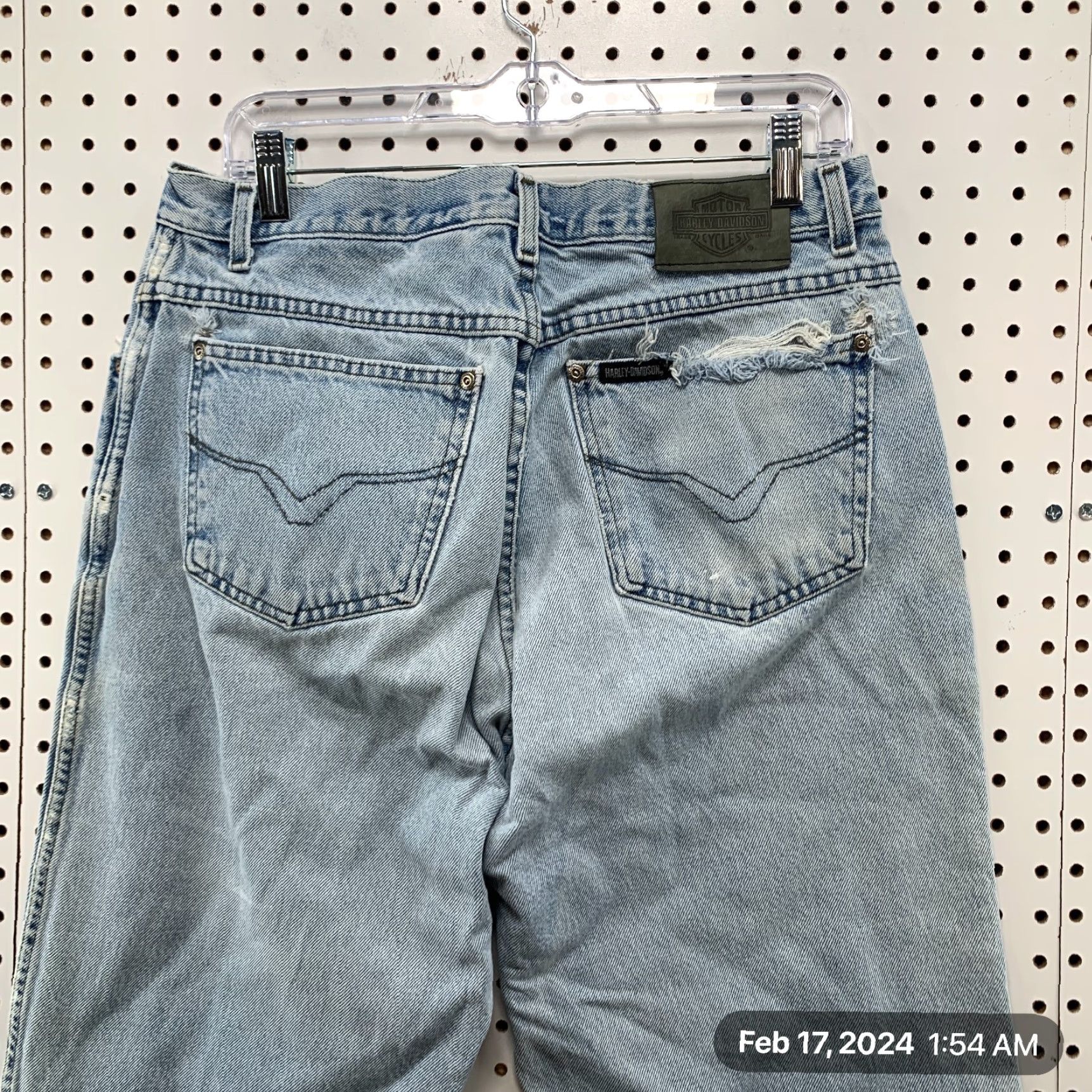 Harley Davidson VINTAGE Harley-Davidson Blue Denim Jeans Mens Regular Fit 32x30 Distressed USA Size US 32 / EU 48 - 6 Thumbnail