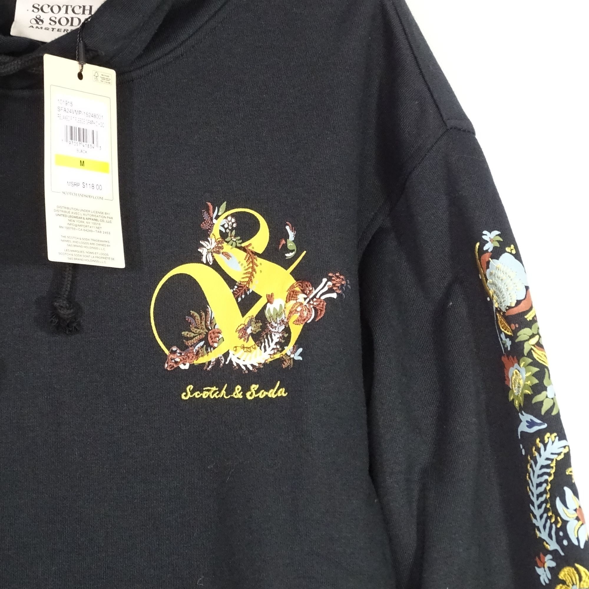 Scotch & Soda Scotch and Soda Relaxed Fit Fleece Graphic Pullover Hoodie Size US M / EU 48-50 / 2 - 2 Thumbnail
