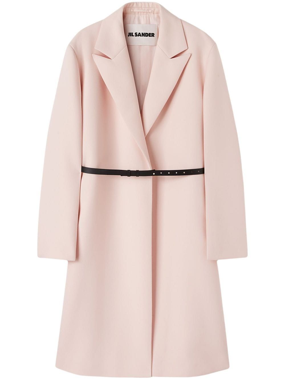 Jil Sander o1w1db10825 Belted Peak-Lapel Coat in Light Pink Size S / US 4 / IT 40 - 1 Thumbnail