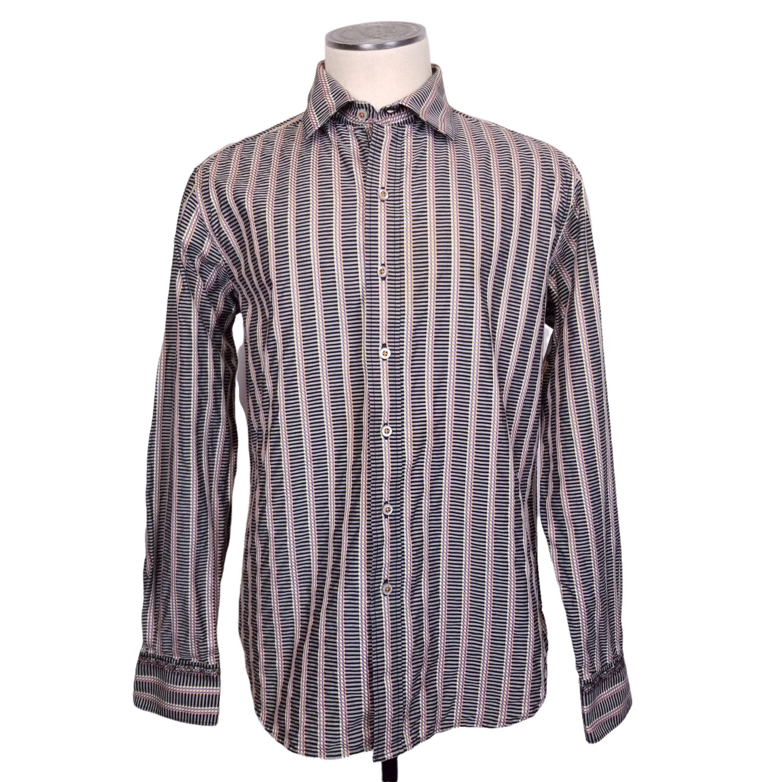 Robert Graham Robert Graham Men’s Stripe Button Down Collared Shirt Sz L Size US L / EU 52-54 / 3 - 1 Thumbnail