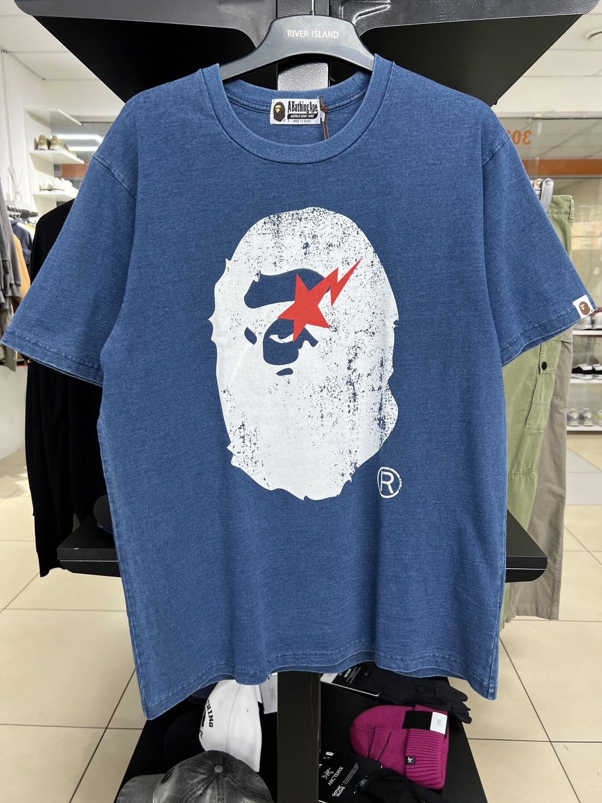 Bape BAPE APE HEAD BAPE STA INDIGO TEE Size US L / EU 52-54 / 3 - 2 Thumbnail