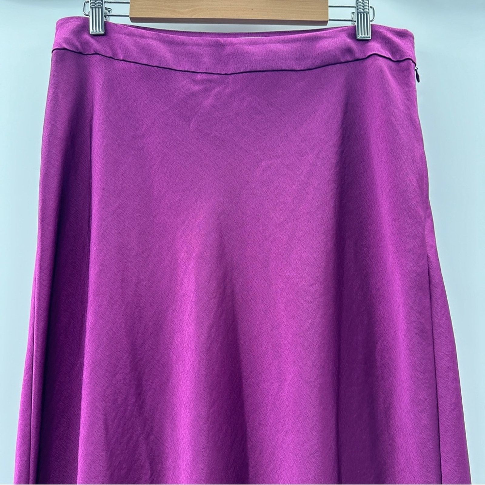 Sezane Sezane Sandy Purple Silky Side Zip Midi Skirt Sz 44 FR Size 32" / US 10 / IT 46 - 3 Thumbnail