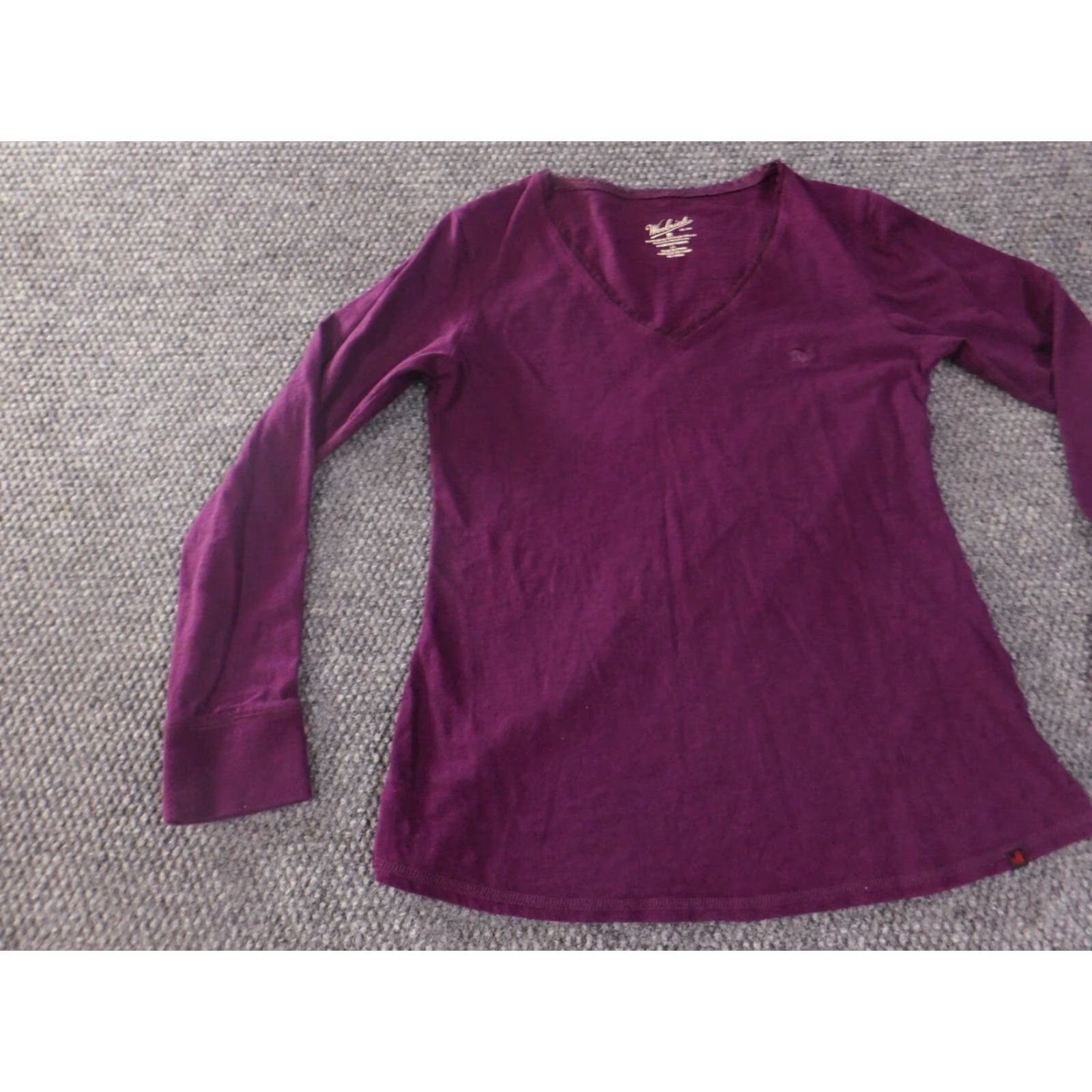 Vintage Woolrich Blouse Shirt Womens L Purple V-Neck Pullover Knit Cotton Casual Regular Basic Designer Size L / US 10 / IT 46 - 3 Thumbnail