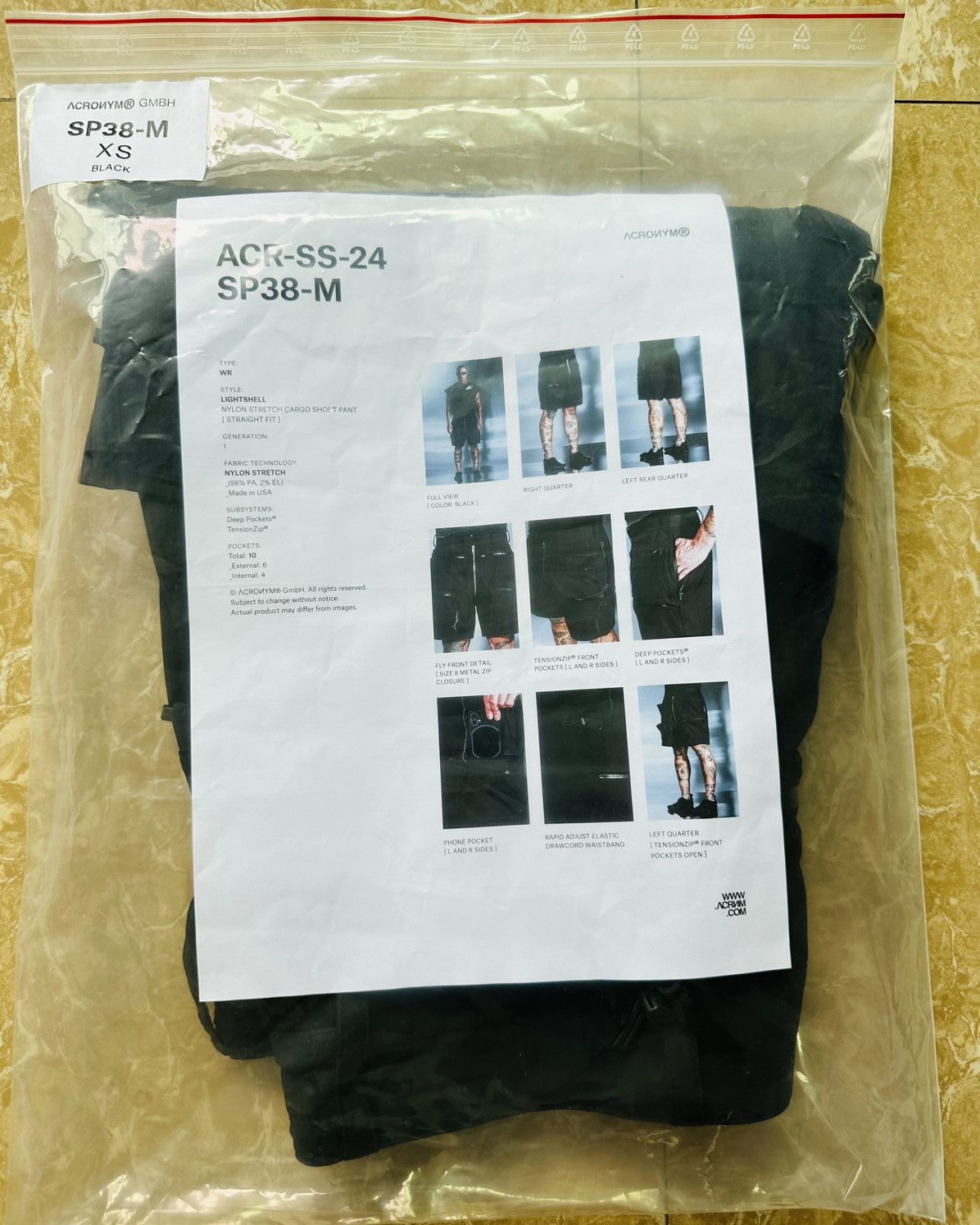 Acronym SP38-M Nylon Stretch Cargo Short Pant Size US 28 / EU 44 - 5 Thumbnail