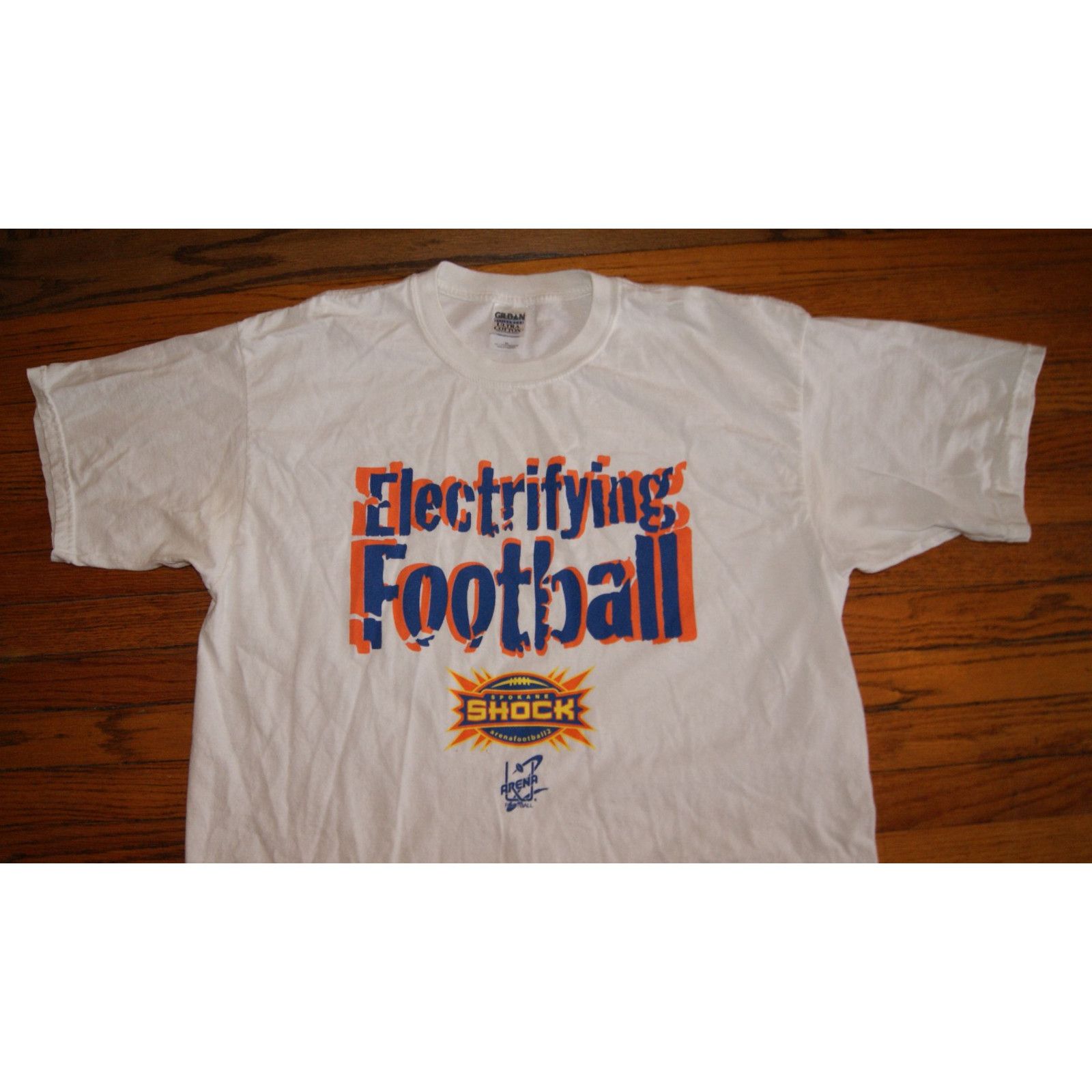 Gildan Spokane Shock Arena Football 2 Electrifying White XL TShirt Size US XL / EU 56 / 4 - 1 Thumbnail